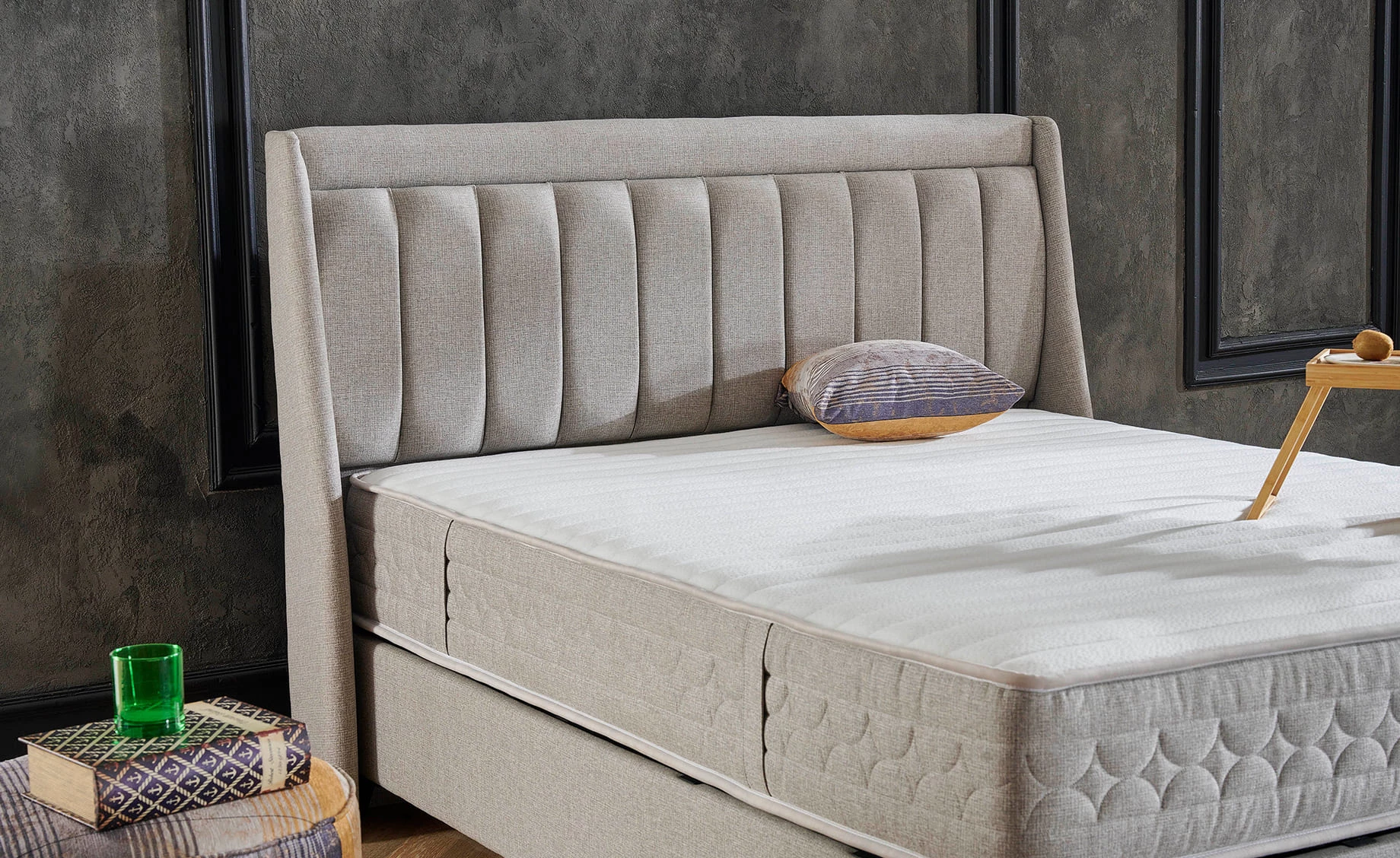 Harmony boxspring krevet sa prostorom za odlaganje 135x207x126/66cm