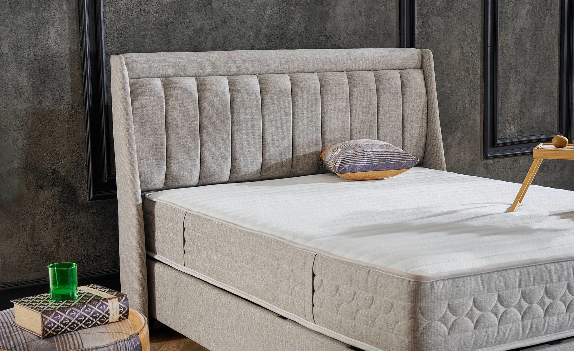 Harmony boxspring krevet sa prostorom za odlaganje 135x207x126/66cm