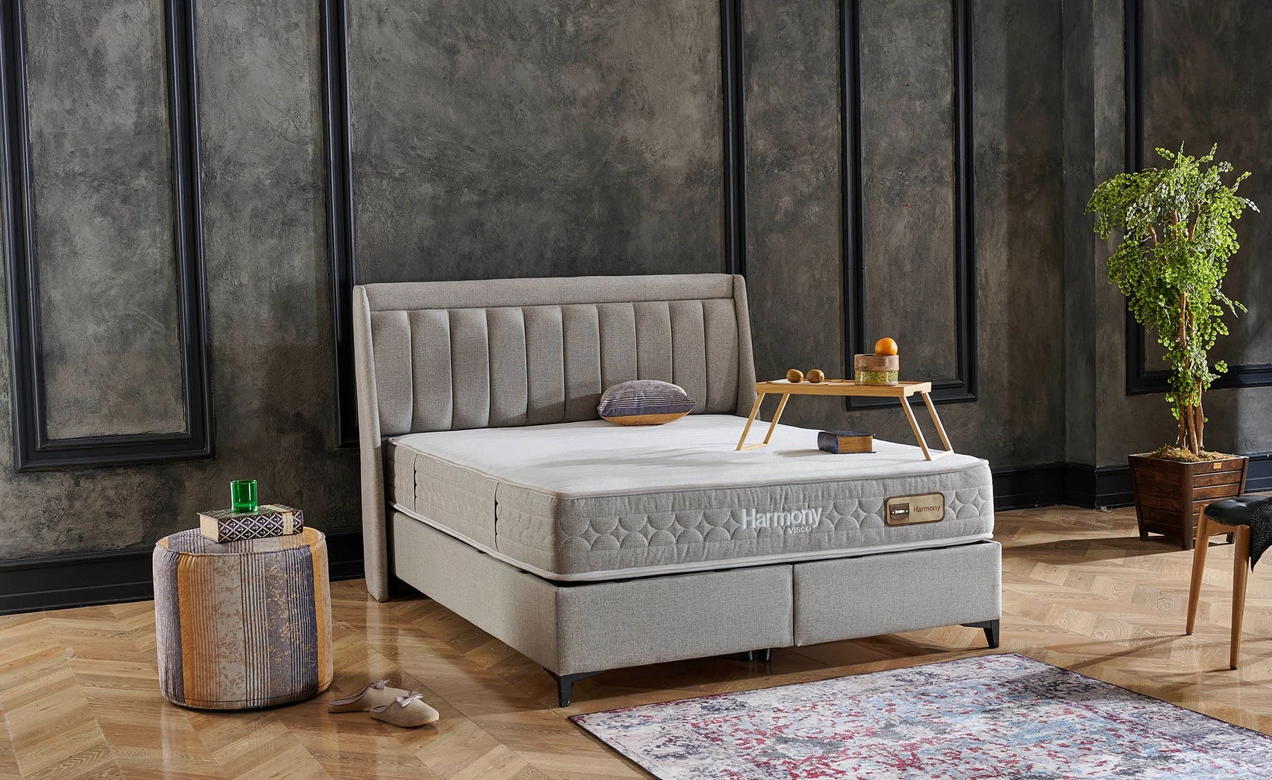Harmony boxspring krevet sa prostorom za odlaganje 135x207x126/66cm