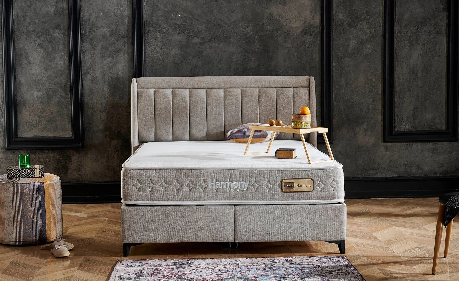 Harmony boxspring krevet sa prostorom za odlaganje 135x207x126/66cm