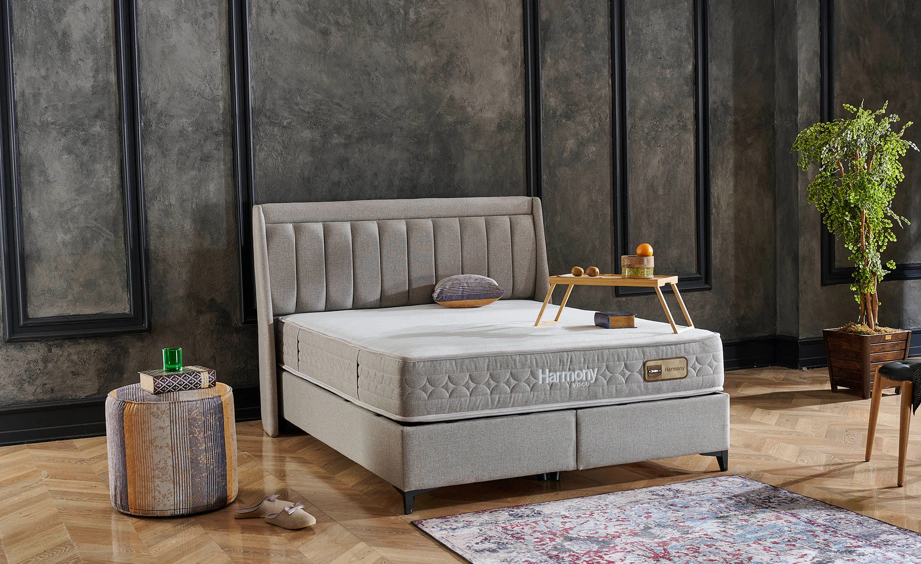 Harmony boxspring krevet sa prostorom za odlaganje 135x207x126/66cm