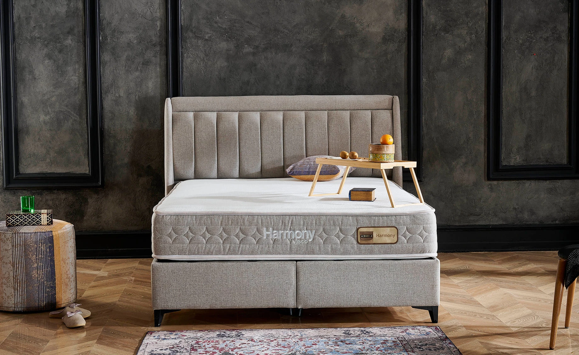 Harmony boxspring krevet sa prostorom za odlaganje 135x207x126/66cm