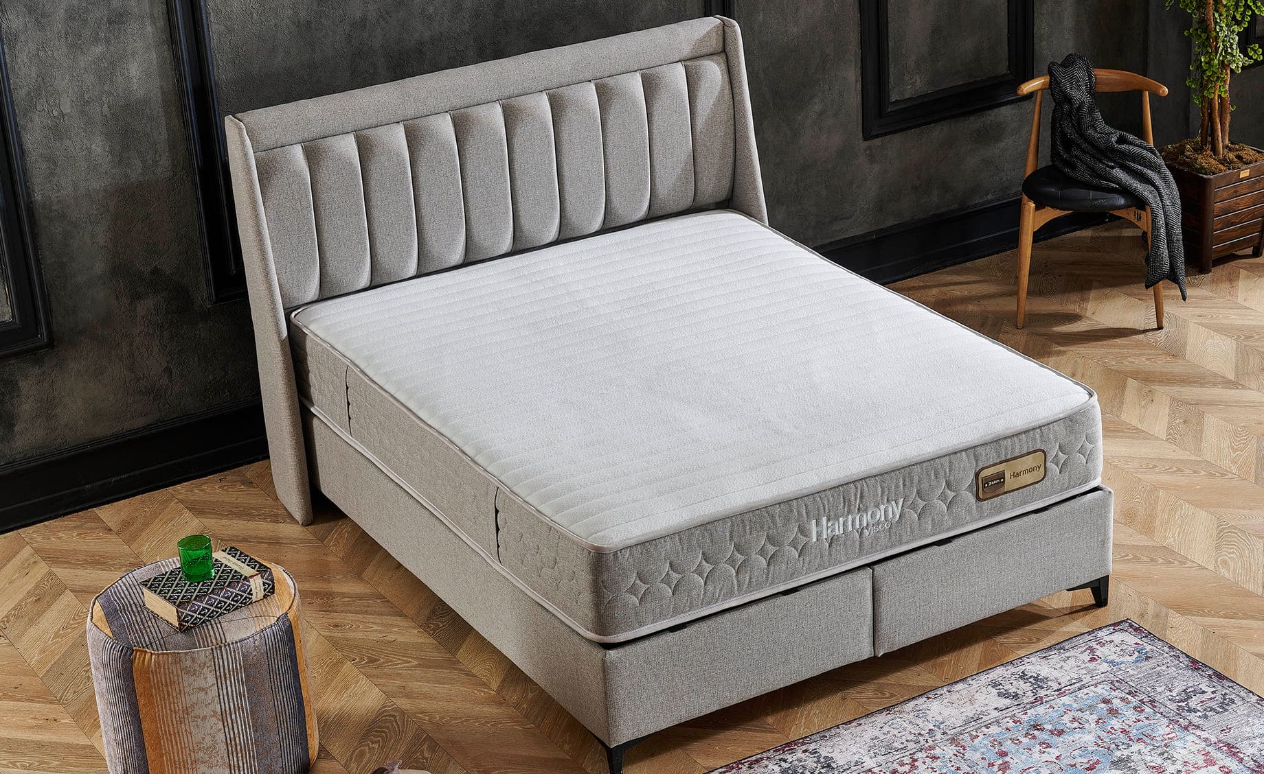 Harmony boxspring krevet sa prostorom za odlaganje 175x207x126/66cm
