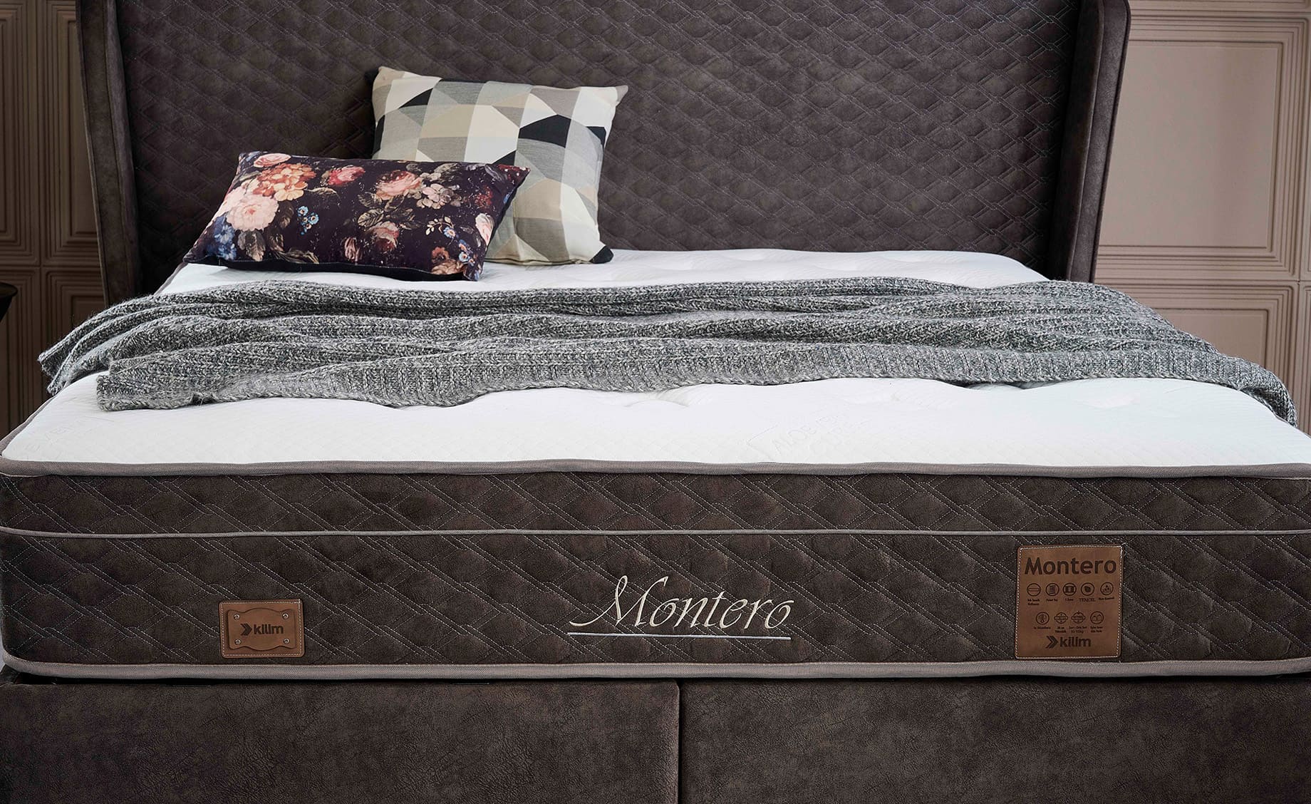 Montero boxspring krevet sa prostorom za odlaganje 126x196x126/66cm