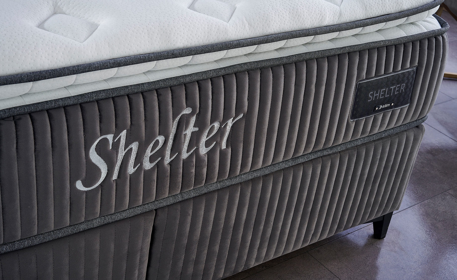 Shelter boxspring krevet sa prostorom za odlaganje 141x211x133/70cm