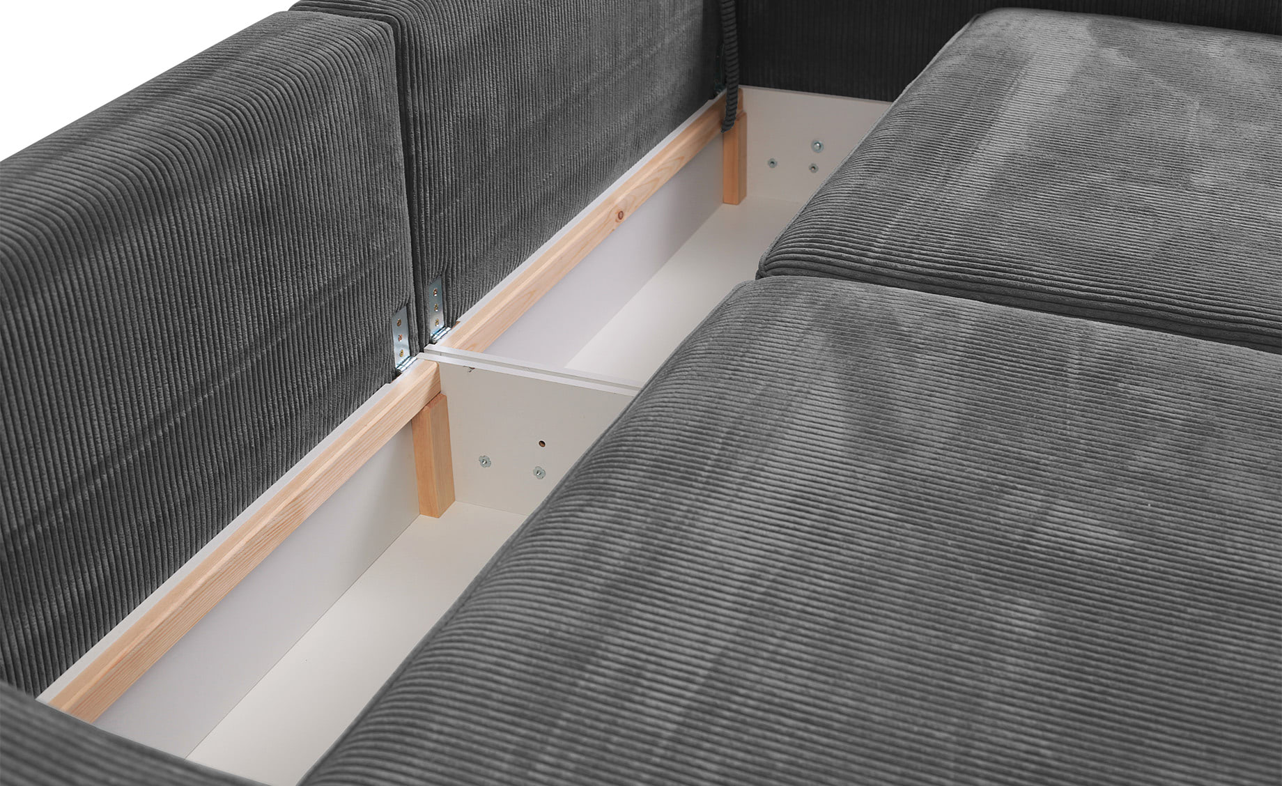 Evora trosed sa ležajem i prostorom za odlaganje 276x137x71 cm tamno sivi