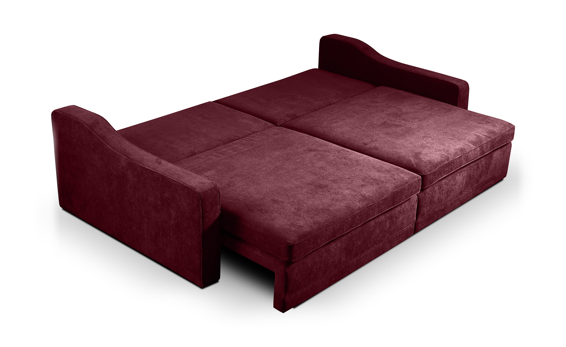 Evora trosjed s ležajem i spremnikom bordo 276x137x71 cm