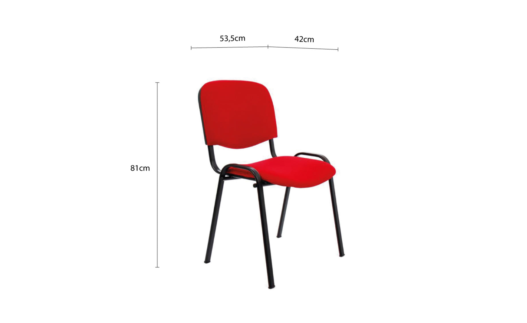 Iso konferencijska stolica 53,5x42x81cm crvena
