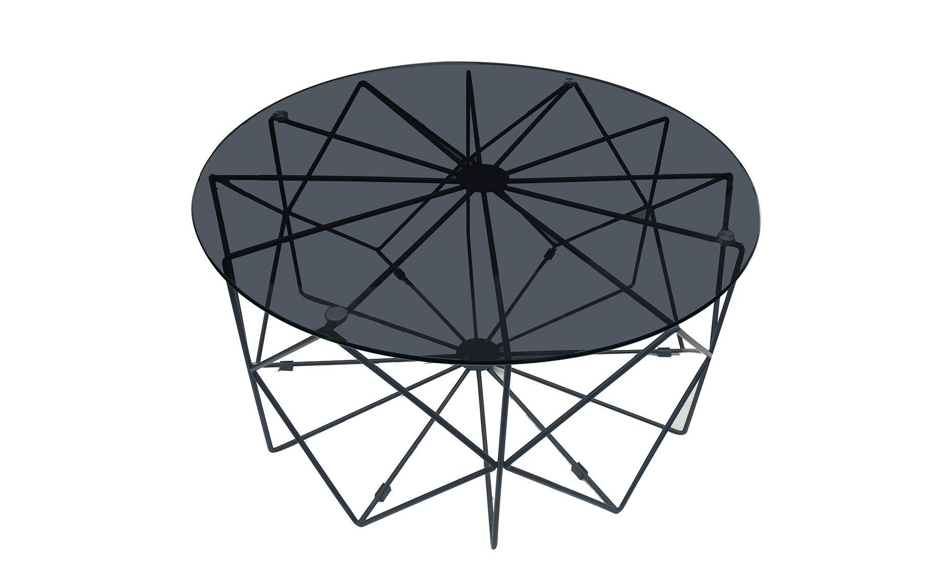 Diamond klub sto D80x40,5cm staklo/metal