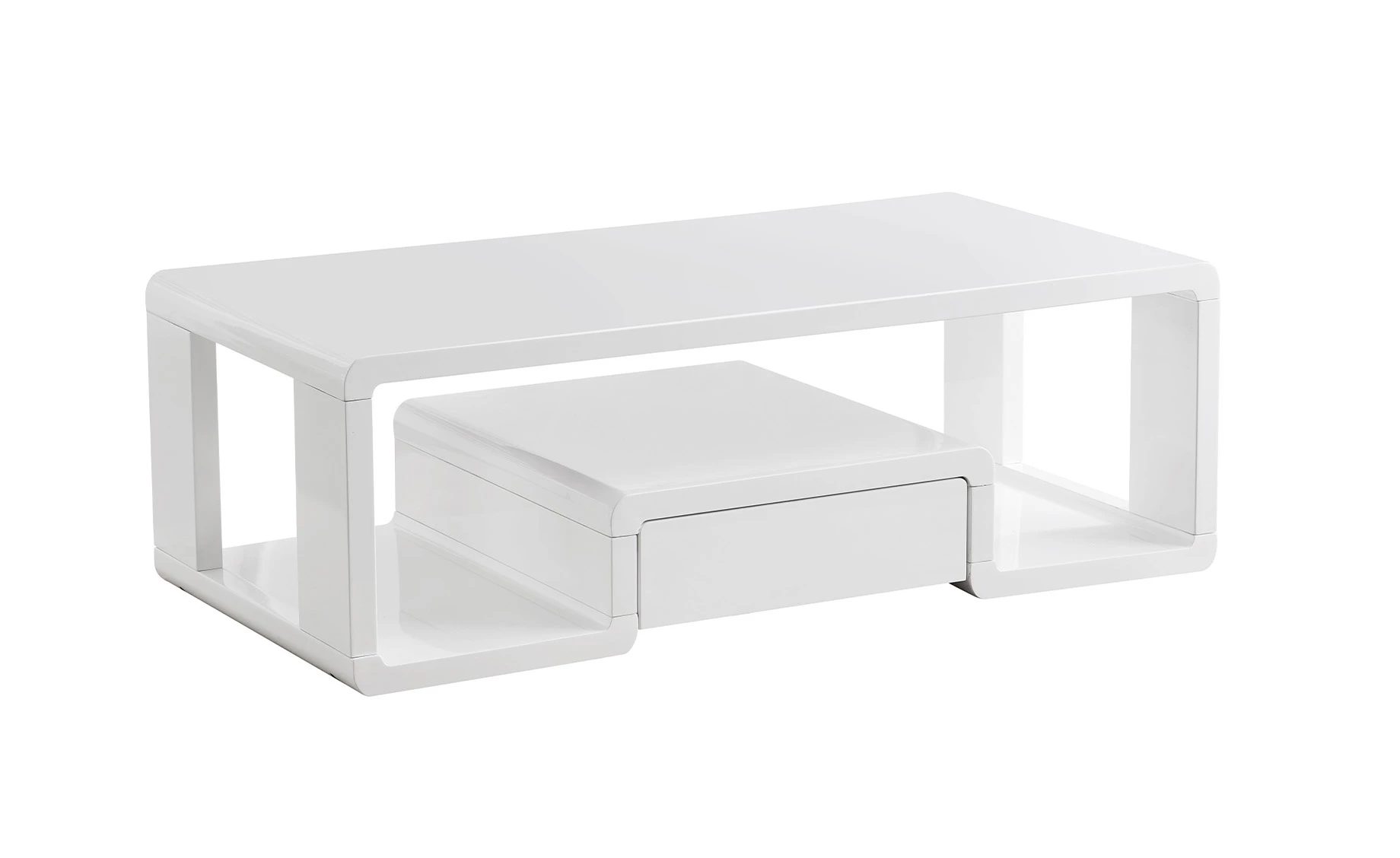 Conrad klub sto 1 fioka 120x60x40cm beli visoki sjaj