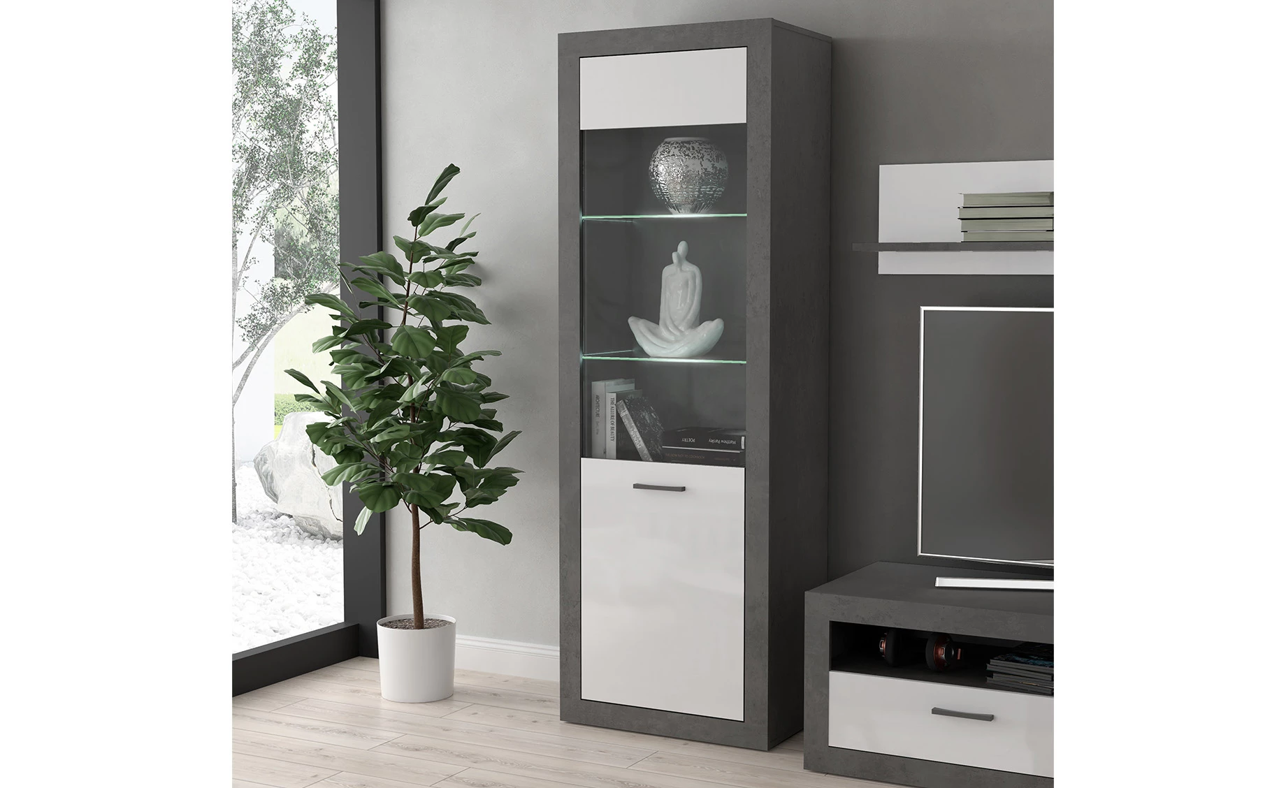Trebbia vitrina 1 vrata 63x41x191 cm