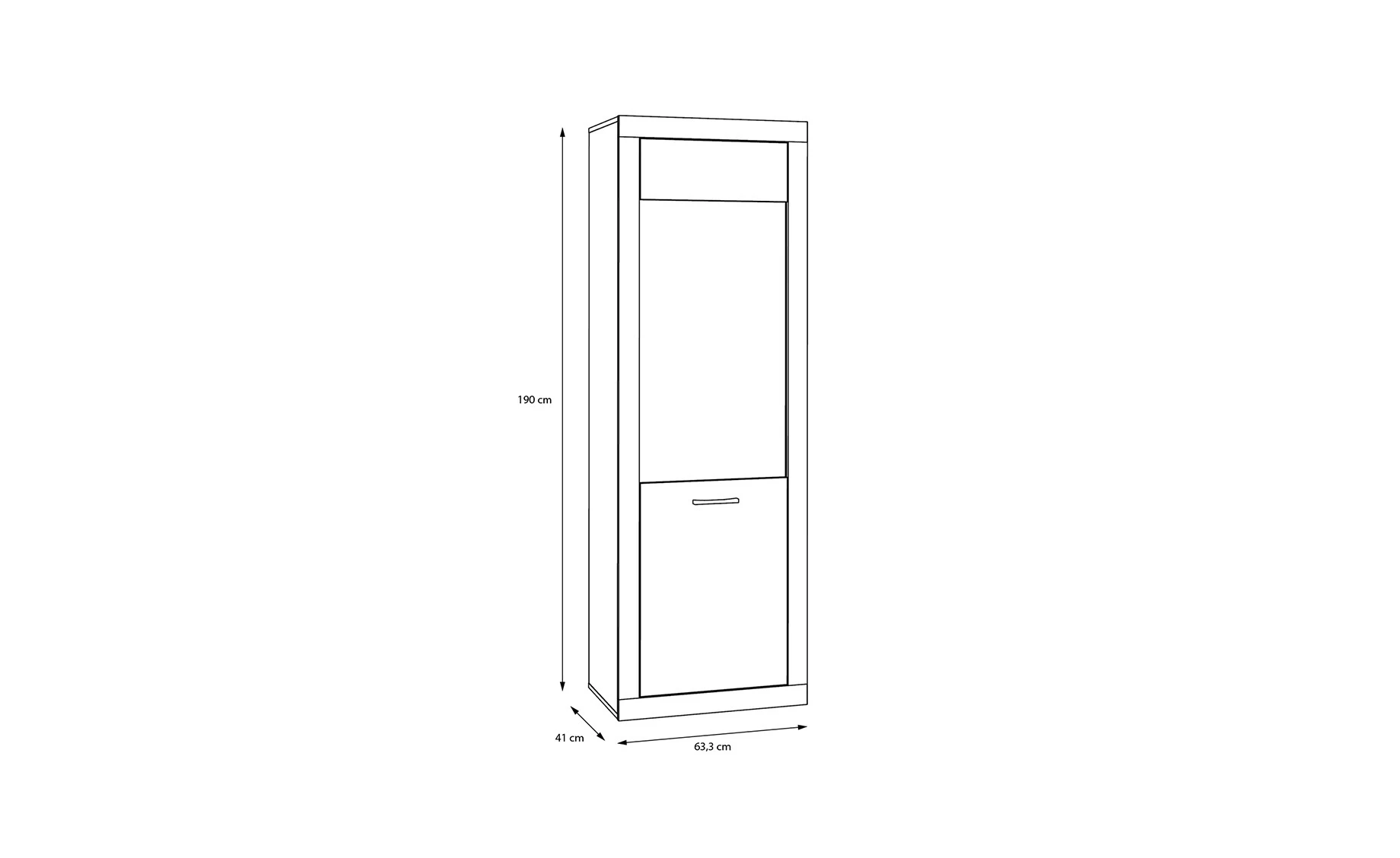 Trebbia vitrina 1 vrata 63x41x191 cm
