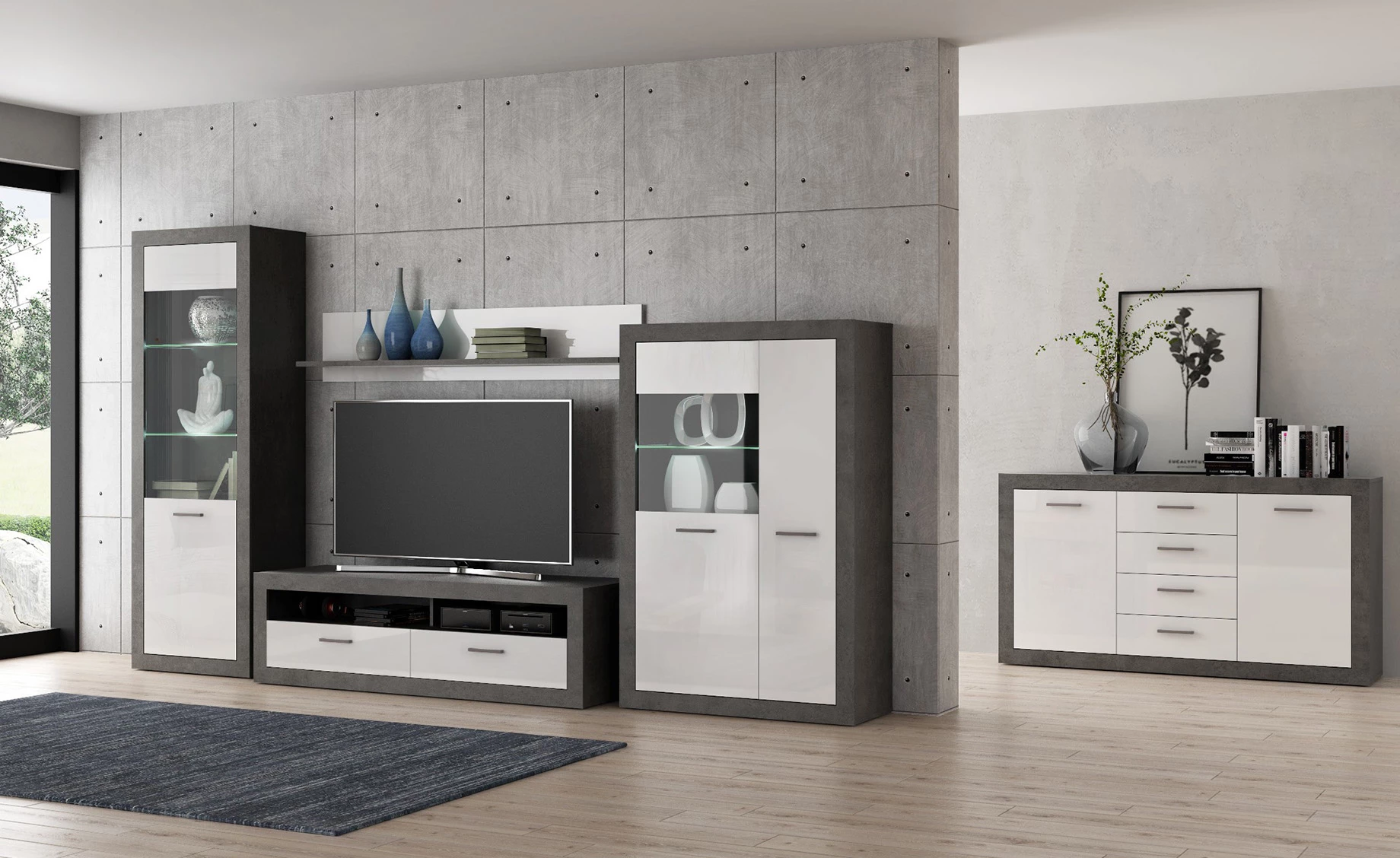 Trebbia TV stalak 2 ladice+2 otvora 153x51x47 cm