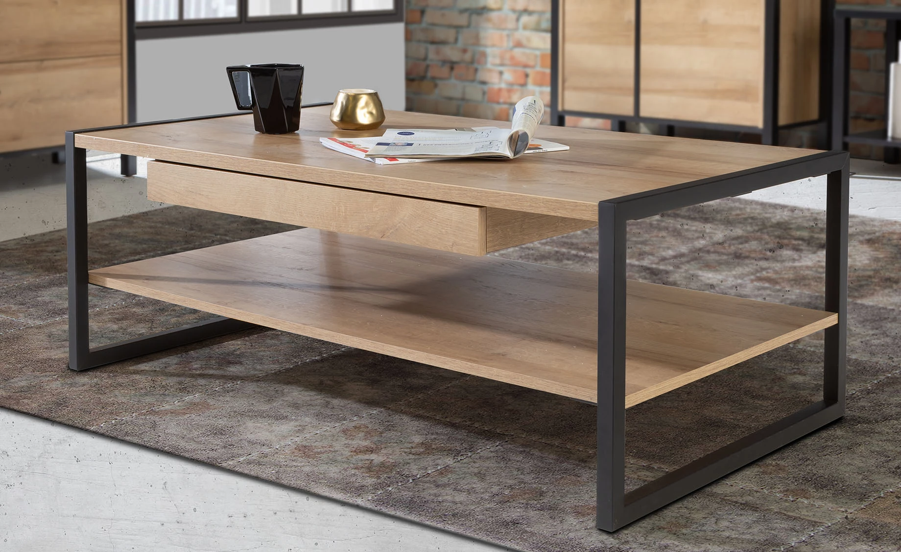 High Rock klub sto 1 fioka+1 polica 111x60x40 cm