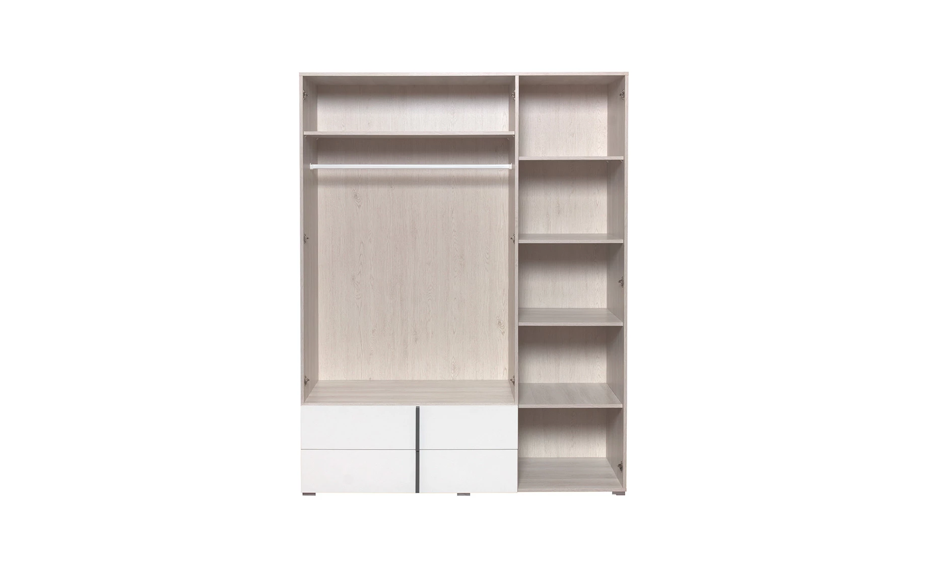 Remo ormar 3 vrata+2 ladice 150x53x195 cm bijela/natur