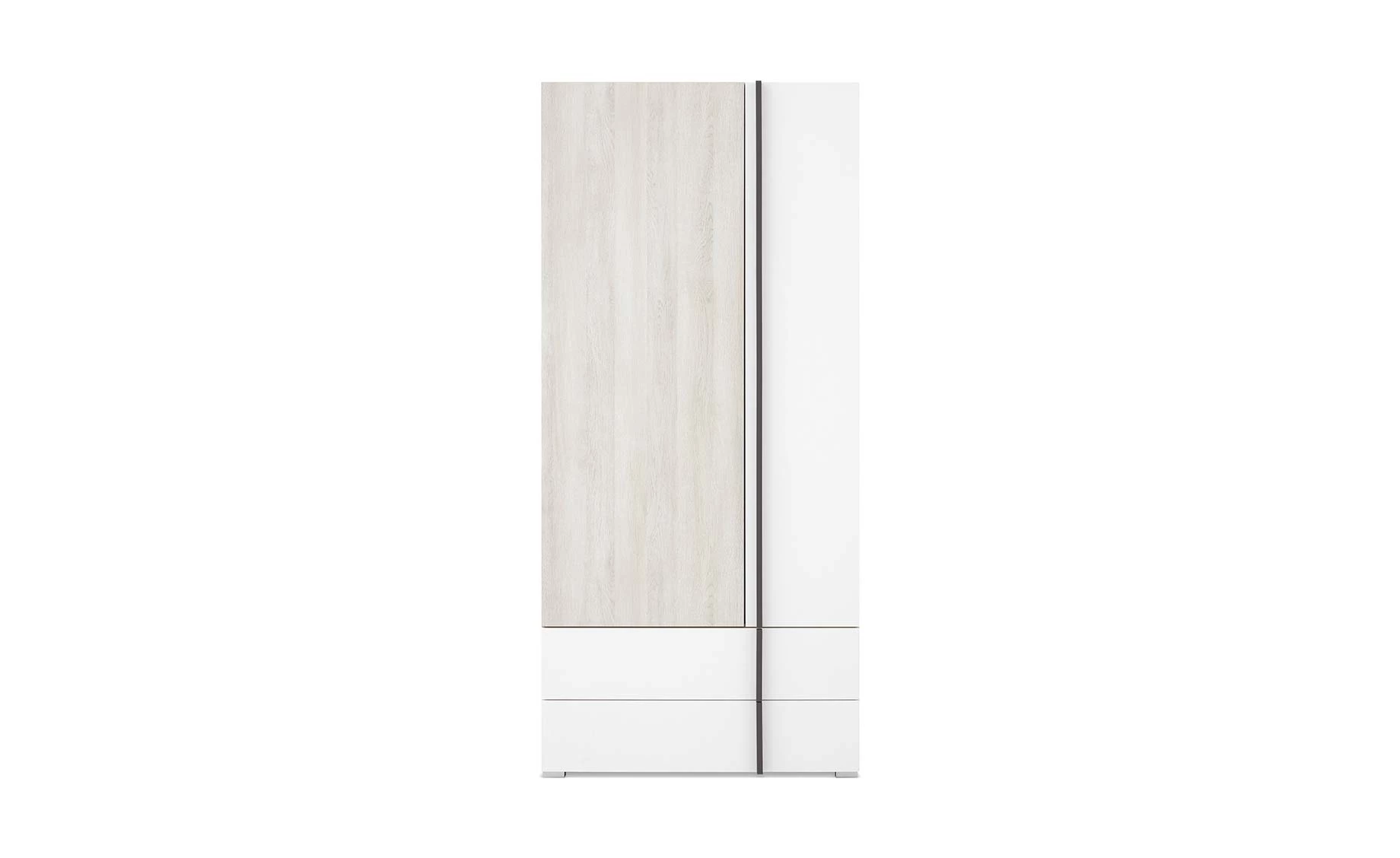 Remo ormar 2 vrata+2 ladice 90x53x195 cm bijela/natur