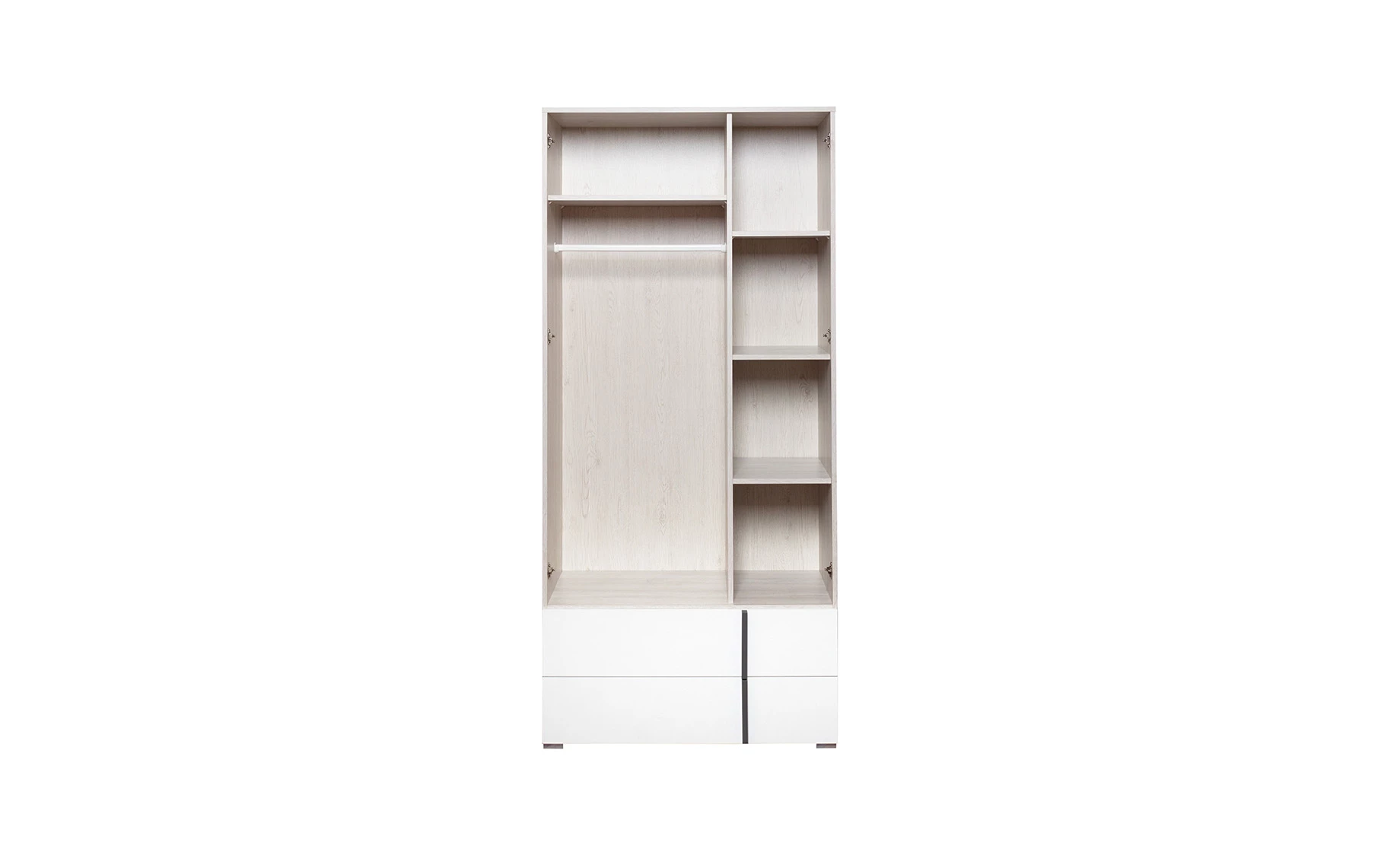 Remo ormar 2 vrata+2 ladice 90x53x195 cm bijela/natur