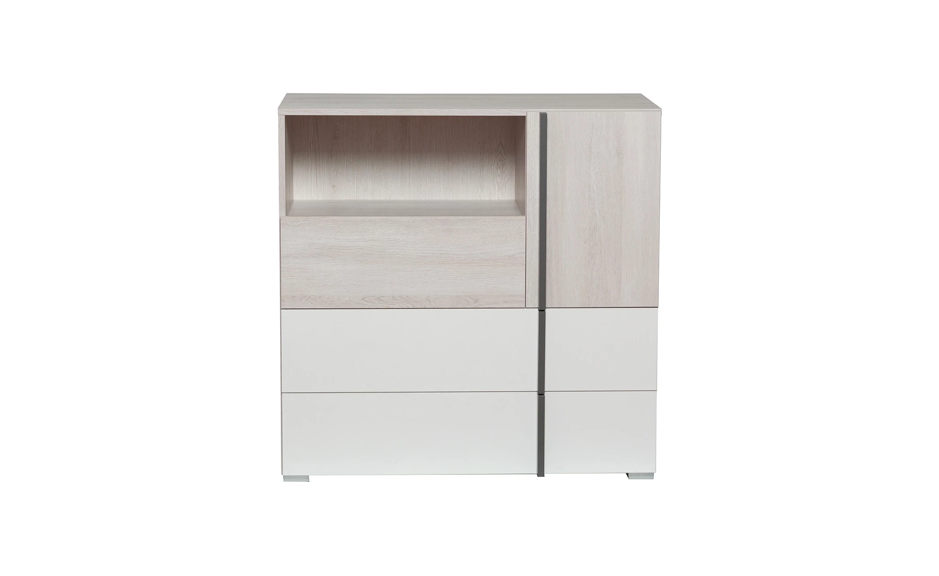 Remo komoda 1 vrata + 3 ladice 90x43x90cm bijela/natur