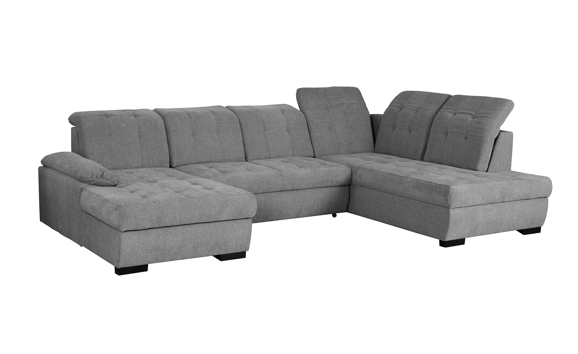 Brookly ugaona garnitura sa ležajem siva desna 340x220x90 cm