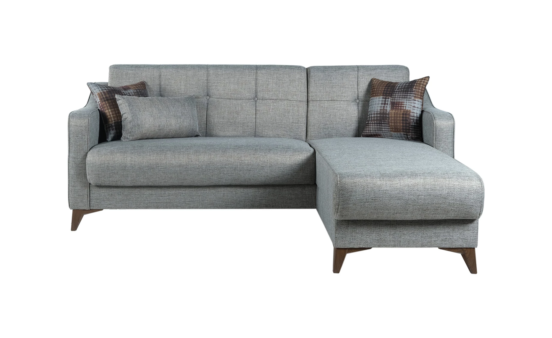 Clara ugaona garnitura sa ležajem i prostorom za odlaganje siva univerzalna 214x156x92 cm