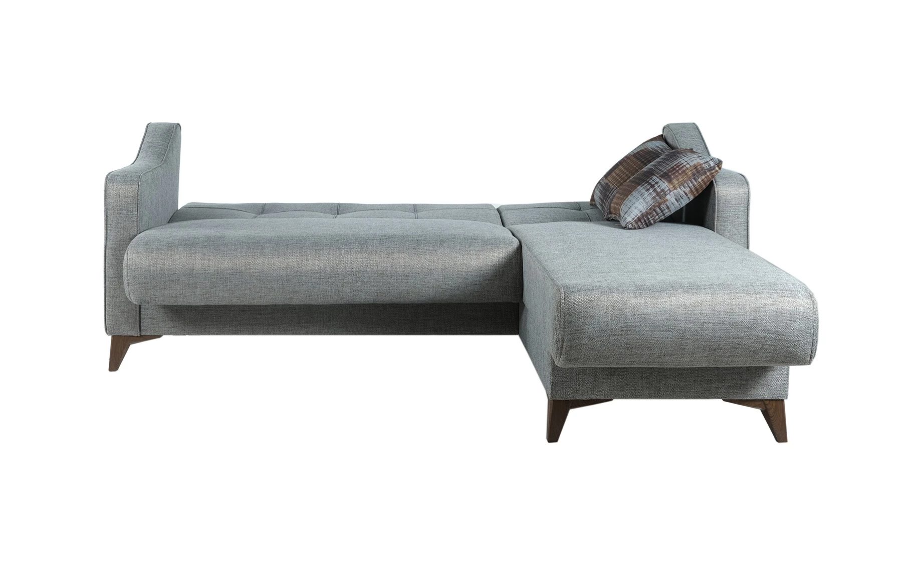 Clara ugaona garnitura sa ležajem i prostorom za odlaganje siva univerzalna 214x156x92 cm