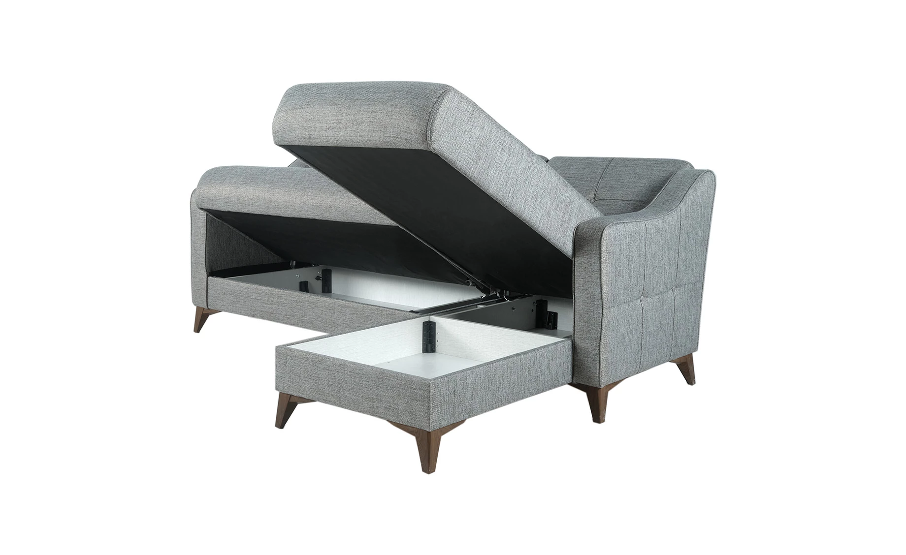 Clara ugaona garnitura sa ležajem i prostorom za odlaganje siva univerzalna 214x156x92 cm