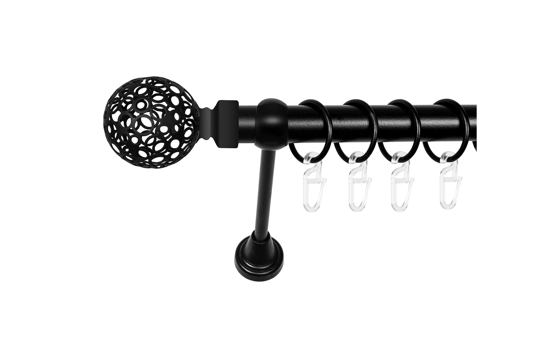 Karniša Stylus Kugel jednostruka 240 cm, crna, promjer 25mm