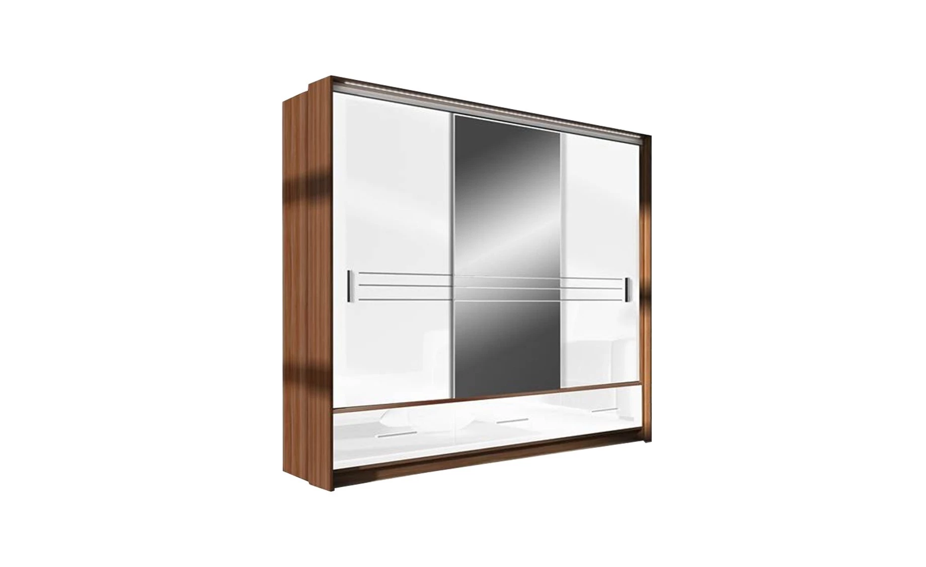 Amsterdam ormar 3 vrata +3 ladice 255x61x222cm bijeli/natur