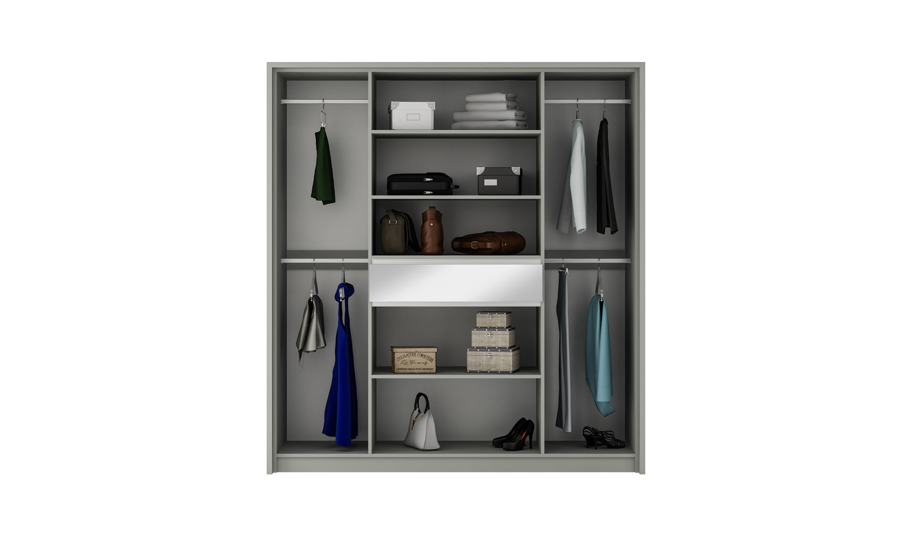 Split ormar 6 vrata + ladica 200x65x217 cm bijeli