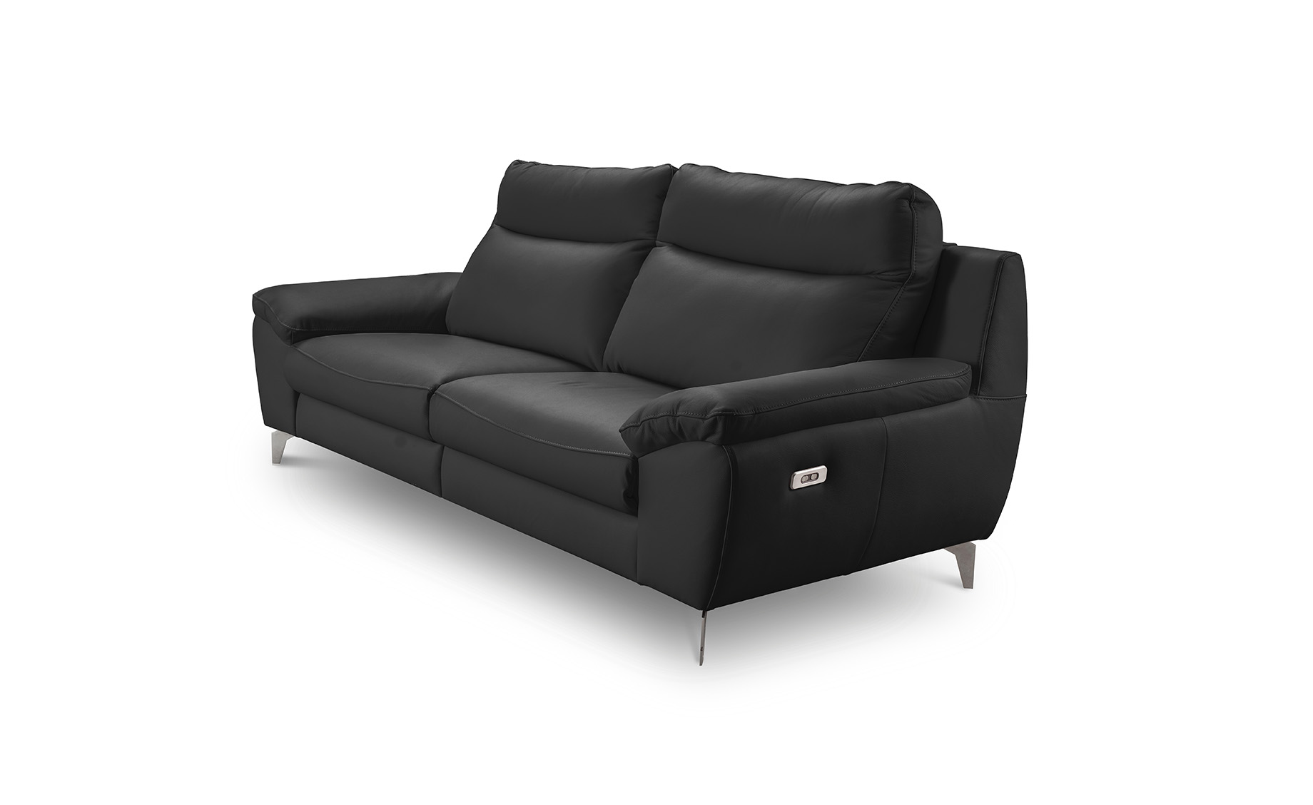 Perle dvosed sa dva električna relax mehanizma koža crna 178x96x95 CM