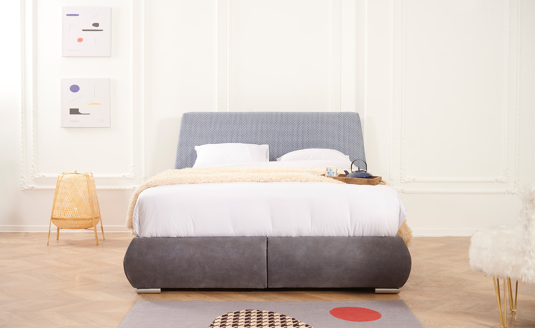 Napoli krevet sa prostor za odlaganje 124x223x124  cm sivi