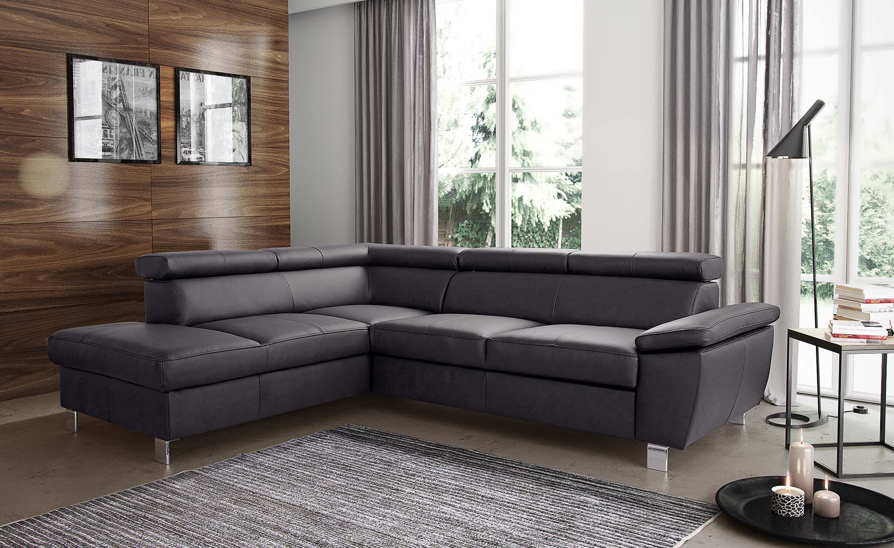 Lugano ugaona garnitura sa ležajem 248x208x76/92 cm leva koža više boja