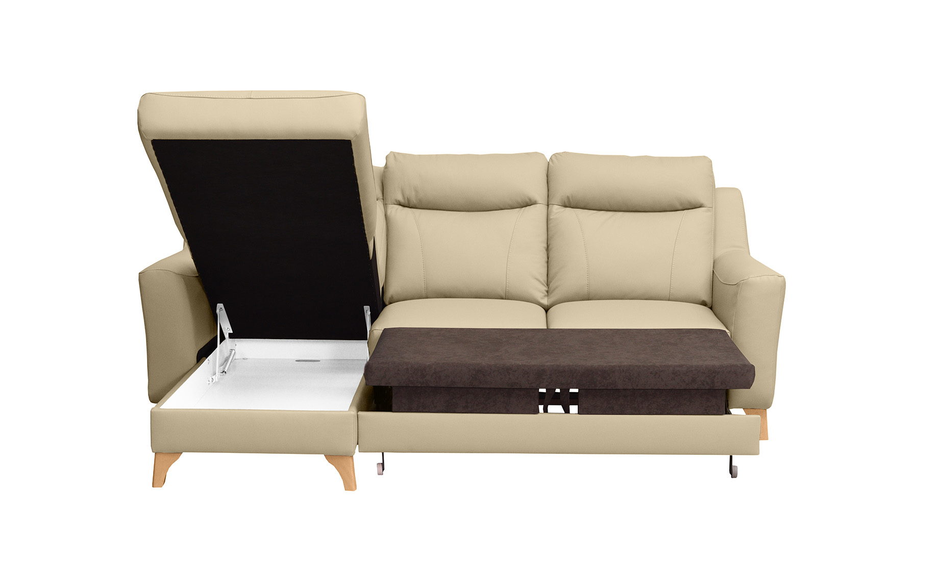 Link ugaona garnitura sa ležajem madras koža leva 235x169x100