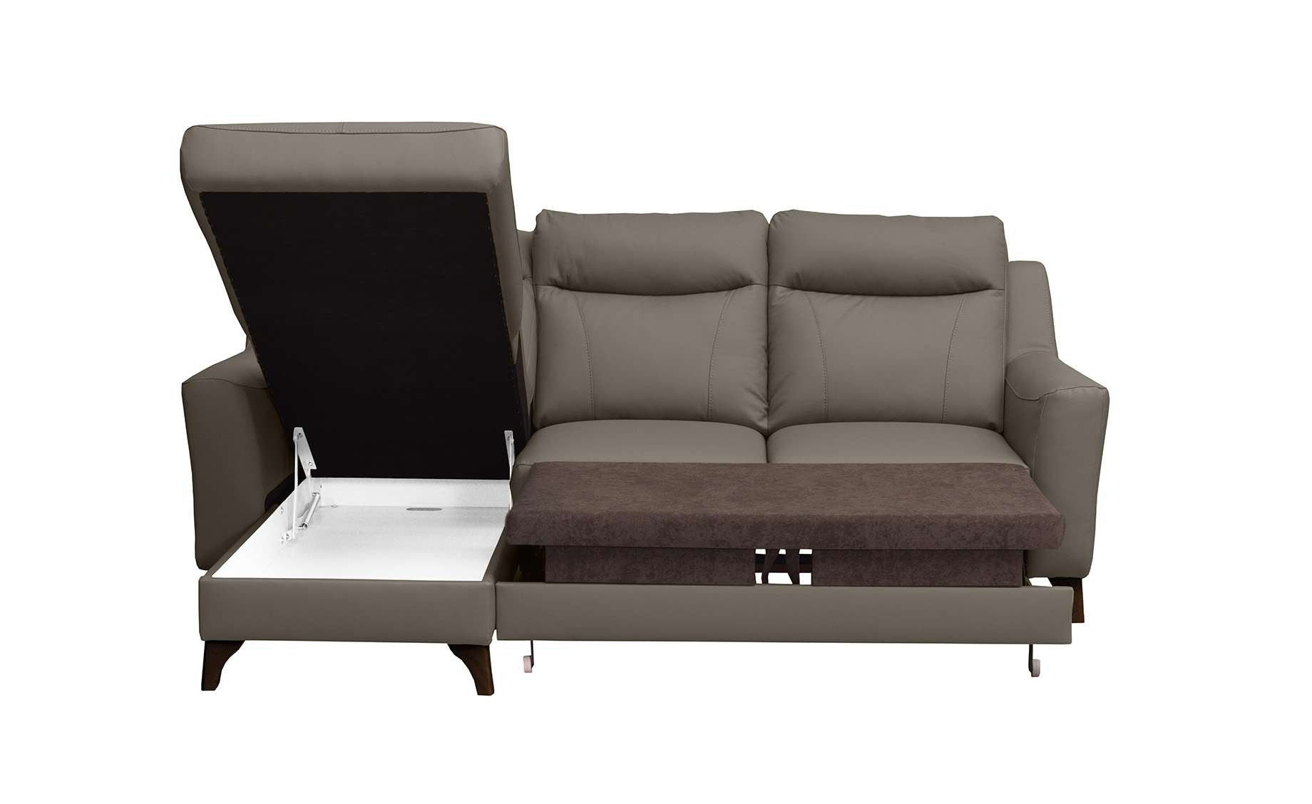 Link ugaona garnitura sa ležajem madras koža leva 235x169x100