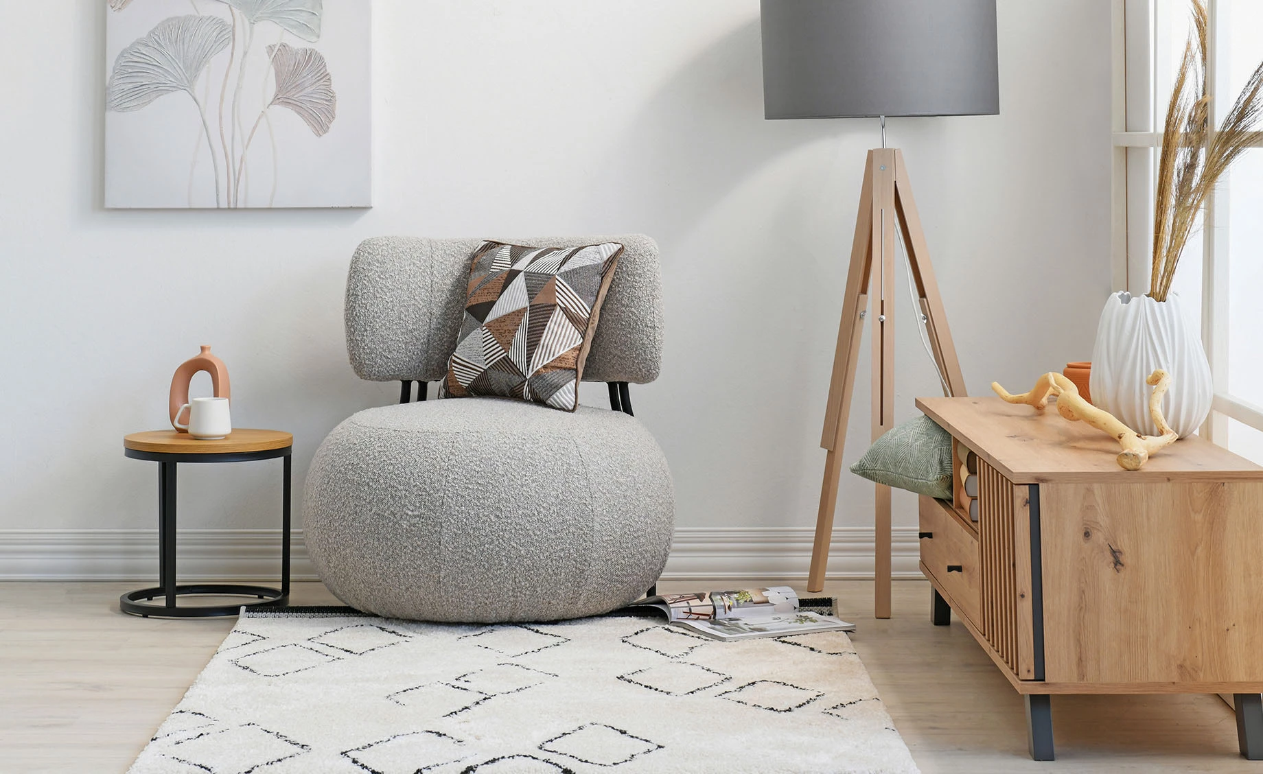 Spiro set stolića 2/1 natur/crni metal