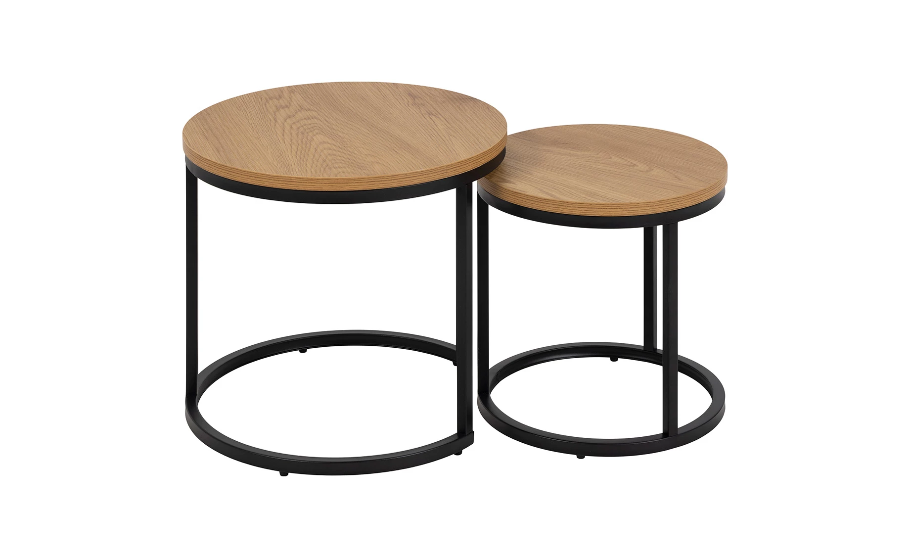 Spiro set stolića 2/1 natur/crni metal