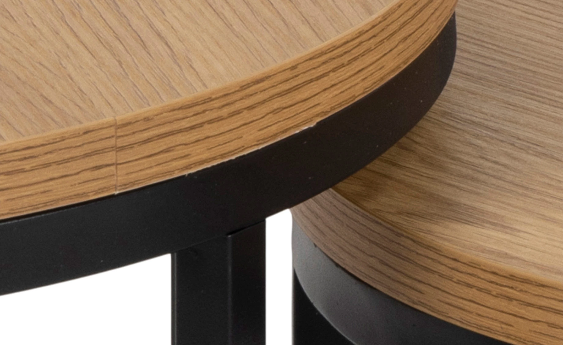 Spiro set stolića 2/1 natur/crni metal