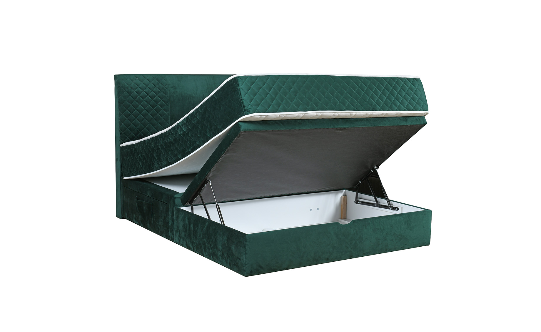 Manhattan boxspring krevet 160x210x122cm zeleni