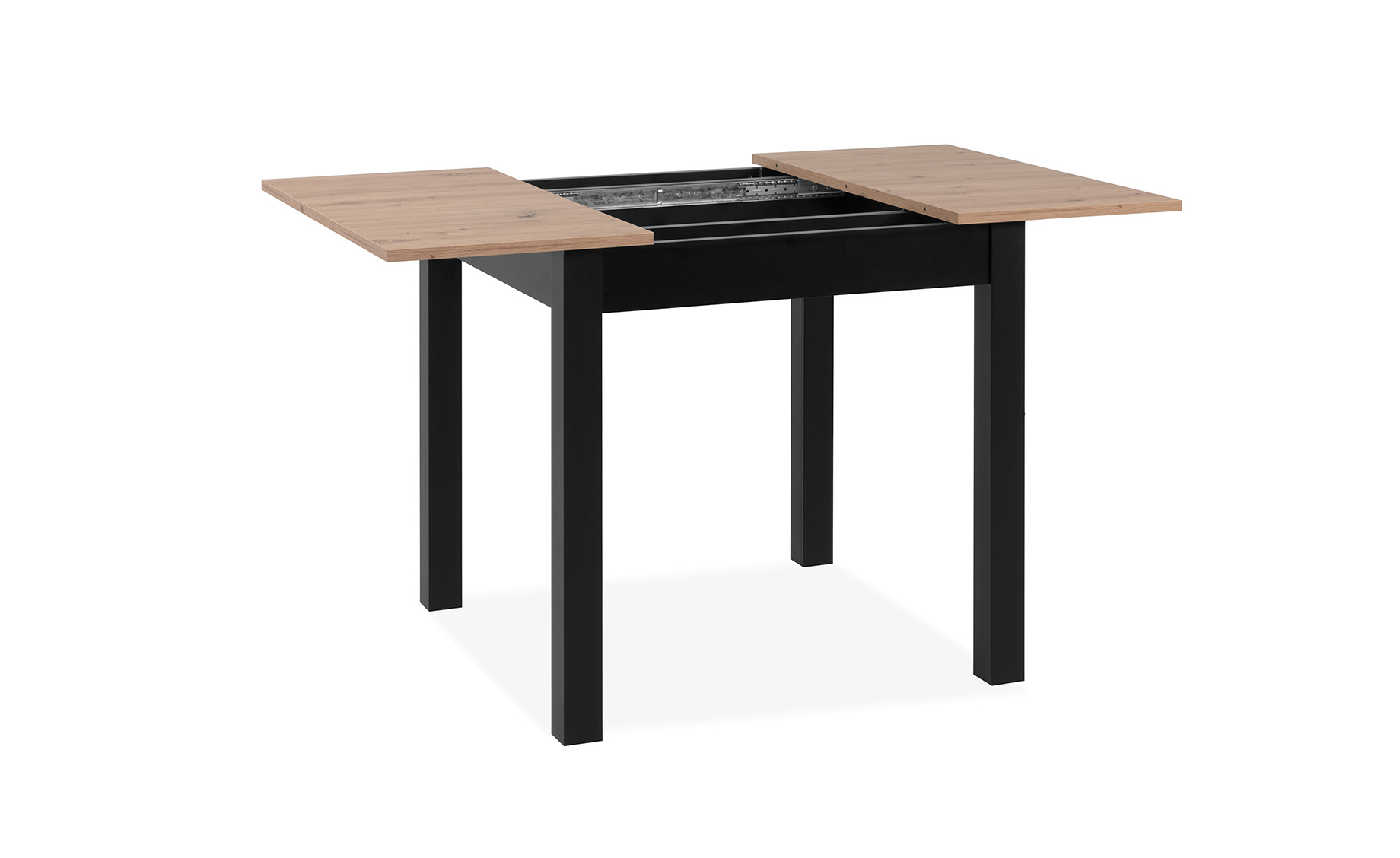 Coburg sto produživi 80(120)x80x76,7 cm hrast/crni