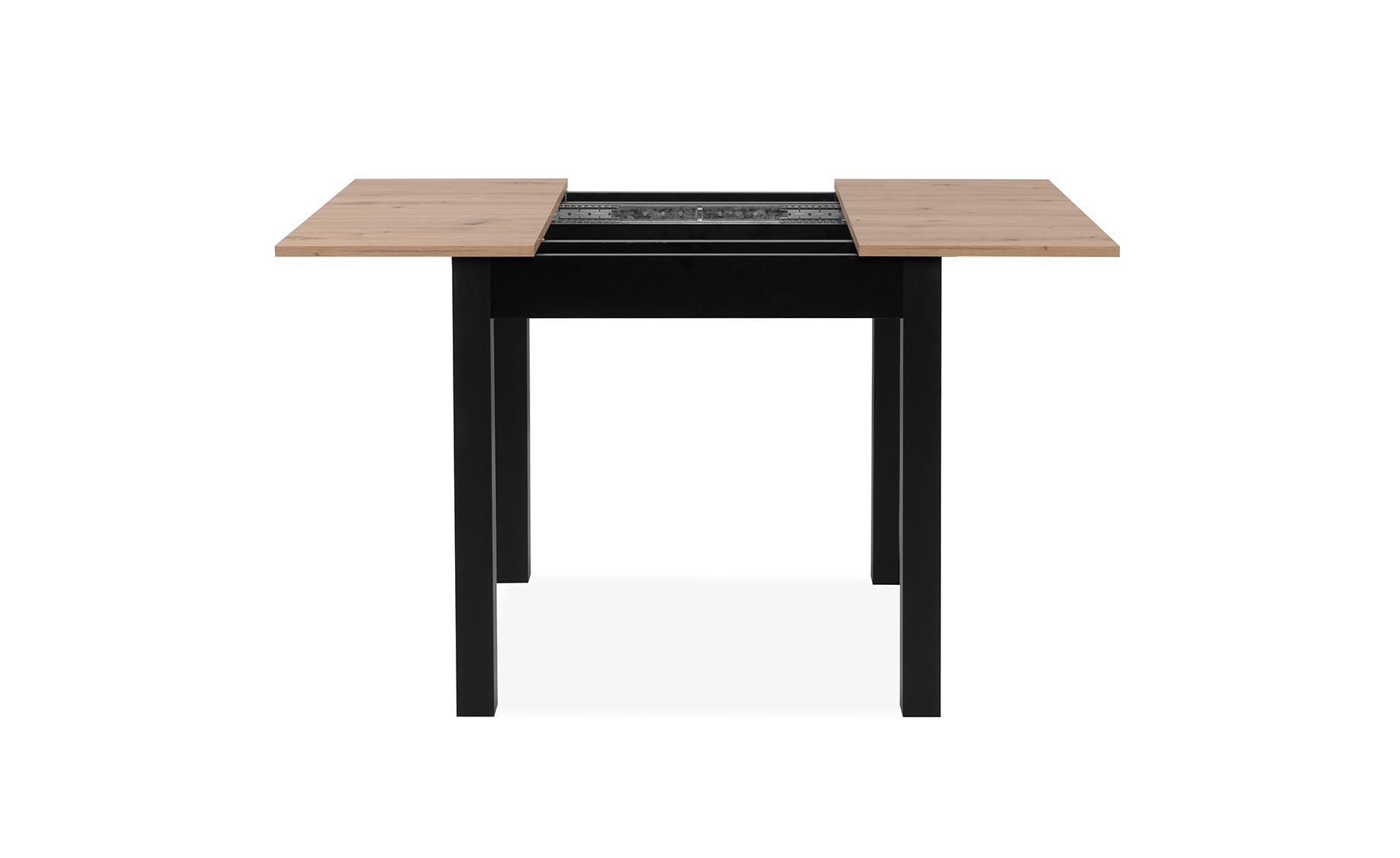 Coburg sto produživi 80(120)x80x76,7 cm hrast/crni