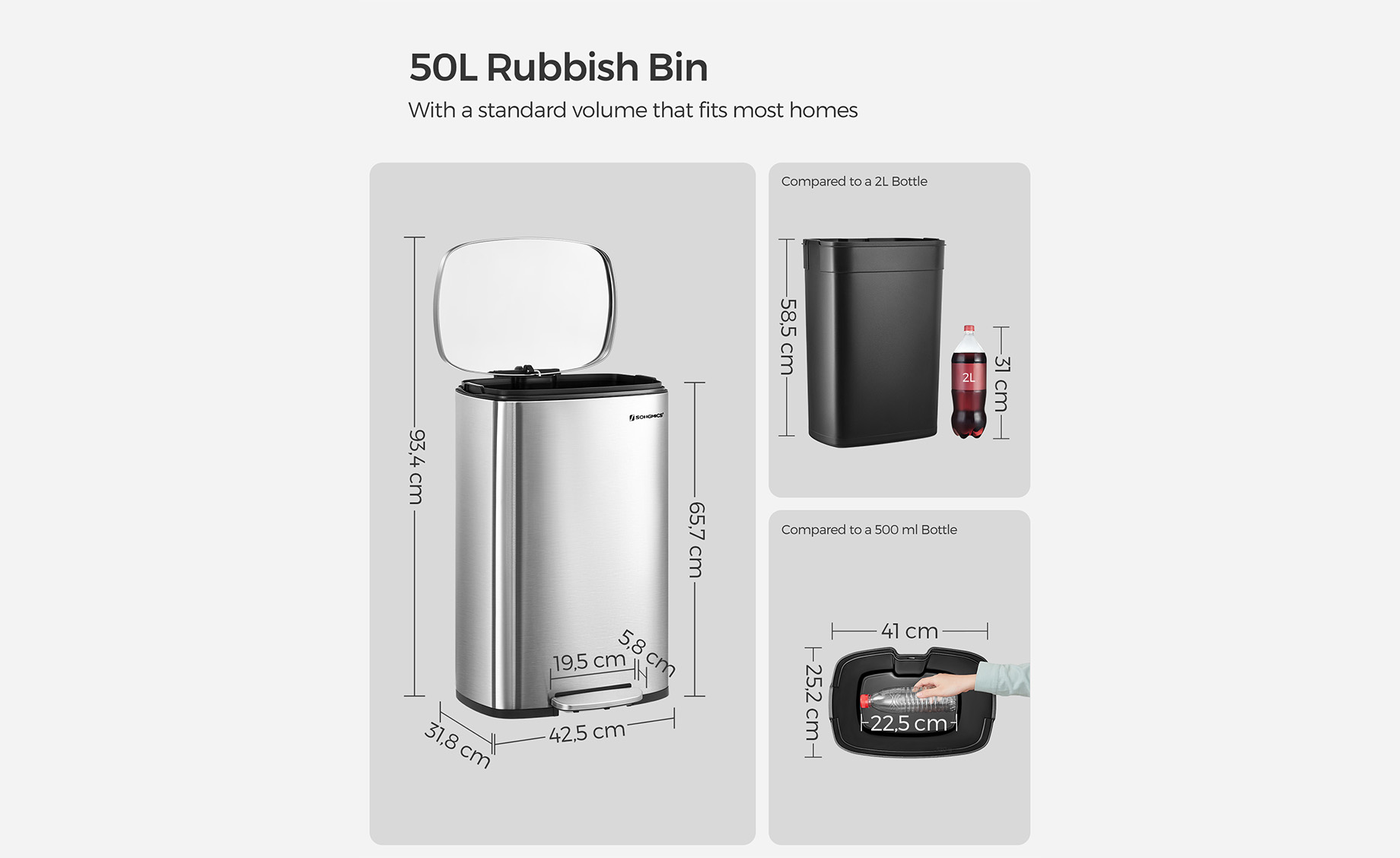 Kanta za otpatke Devon 50l srebrna