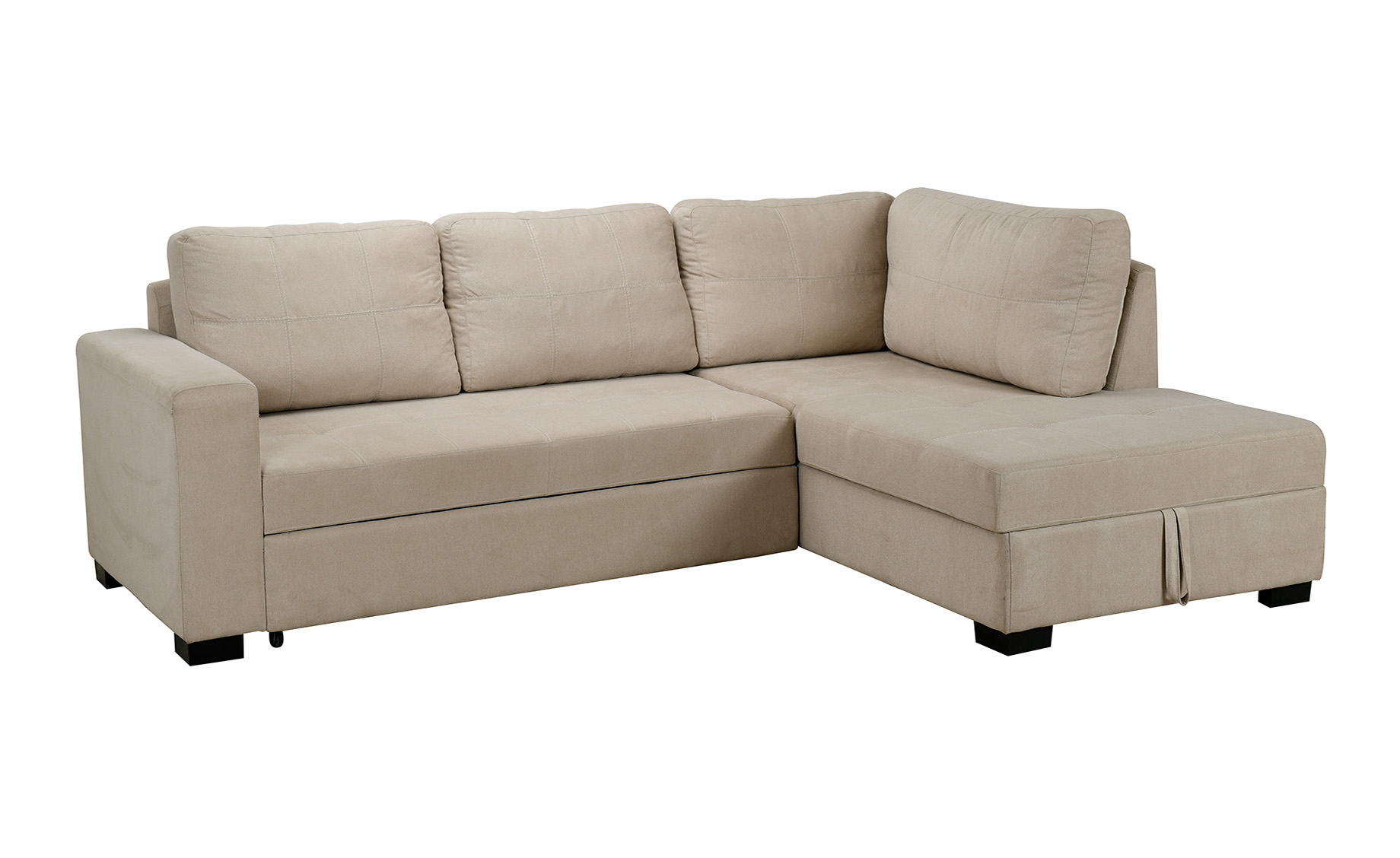 River luxe ugaona garnitura sa ležajem i prostorom za odlaganje bež desna 250x175x90 cm
