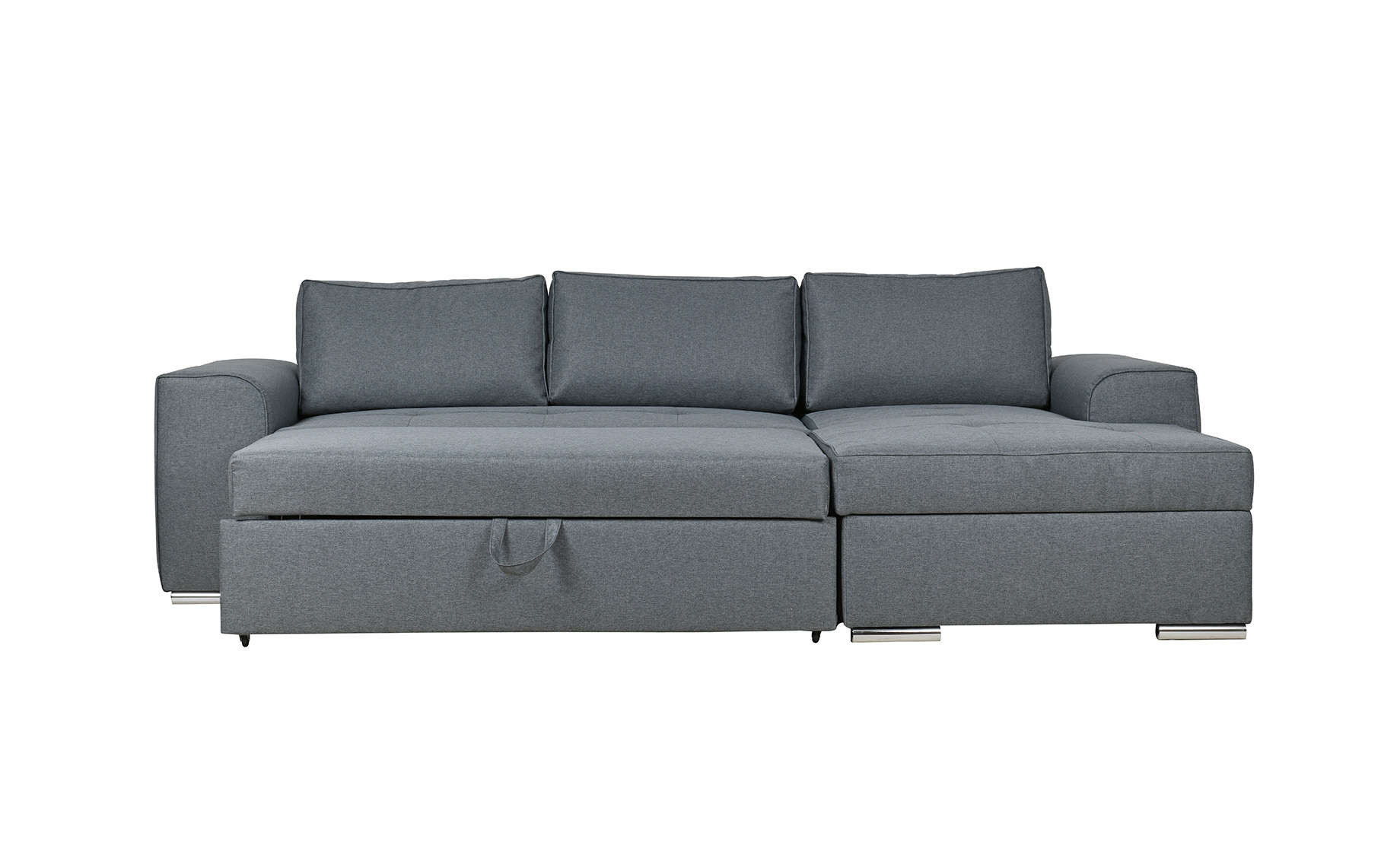 Korfu Luxe ugaona garnitura sa ležajem i prostorom za odlaganje siva 273x163x90cm desna