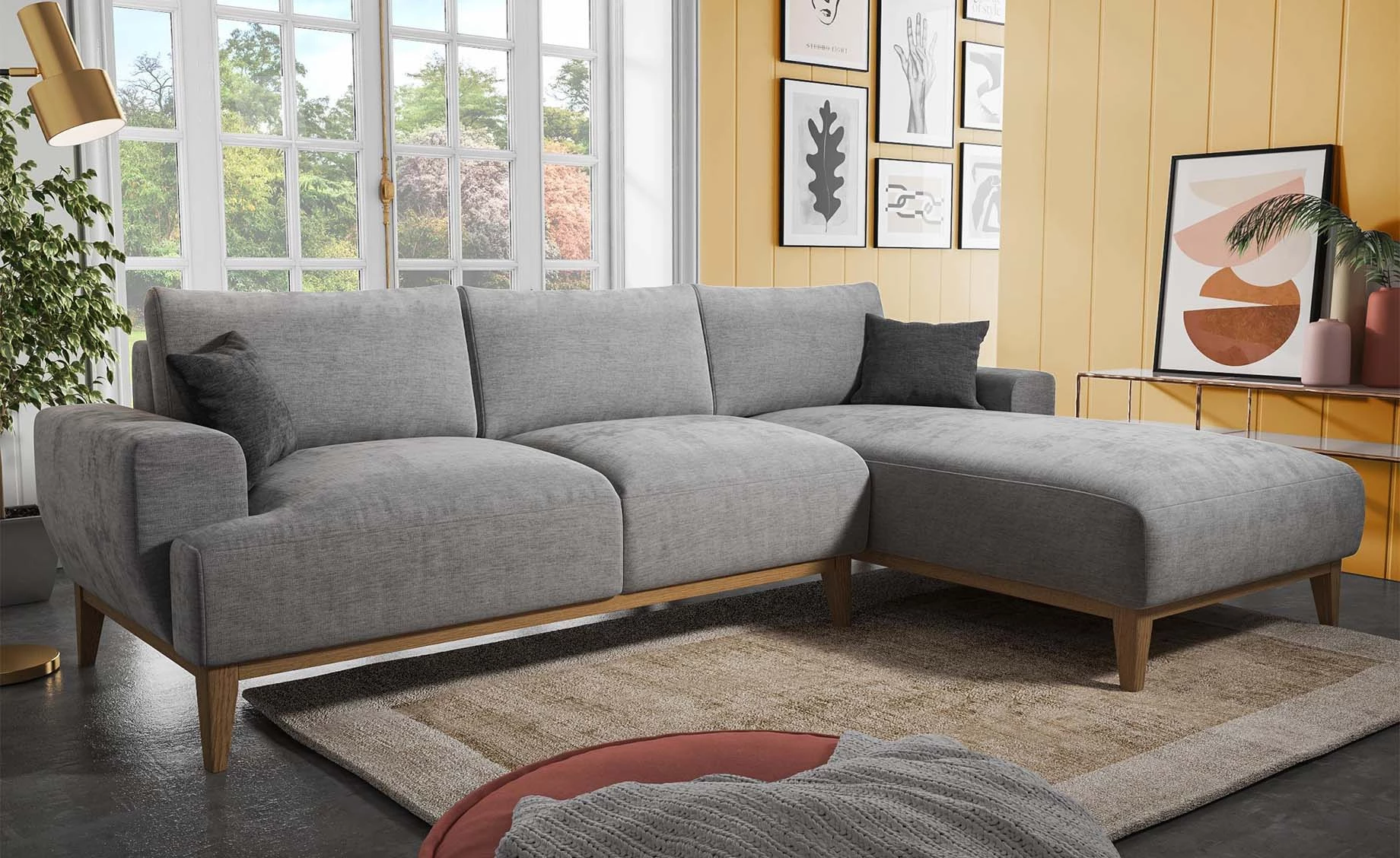 Joeleen ugaona garnitura 268x167x82 cm siva desna