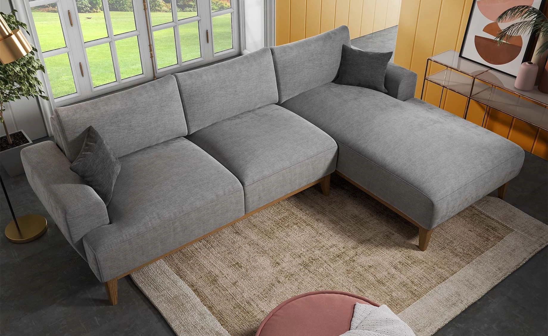 Joeleen ugaona garnitura 268x167x82 cm siva desna