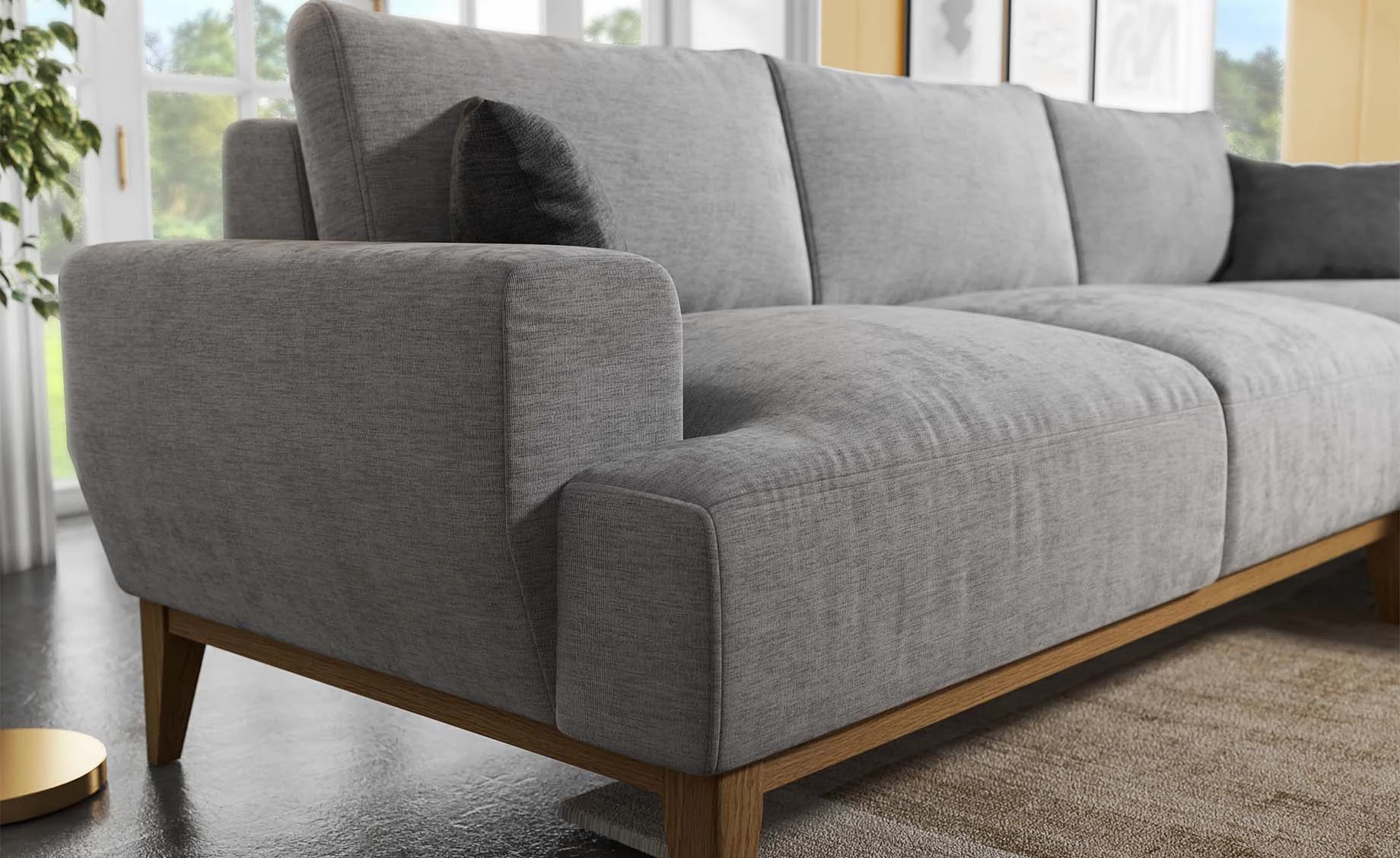 Joeleen ugaona garnitura 268x167x82 cm siva desna