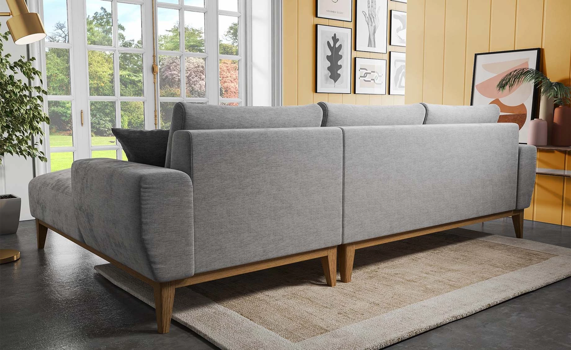 Joeleen ugaona garnitura 268x167x82 cm siva desna