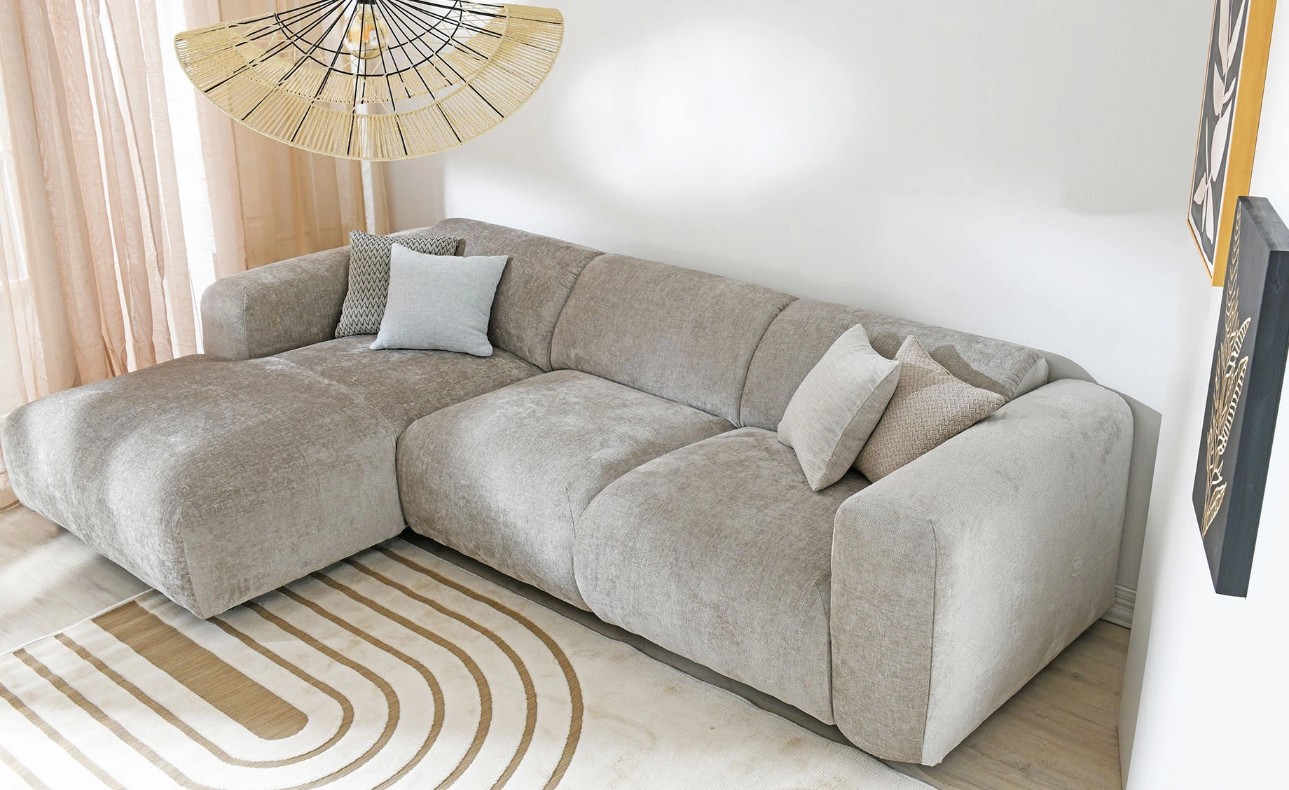 Luzzi ugaona garnitura bež leva 280x165x73 cm