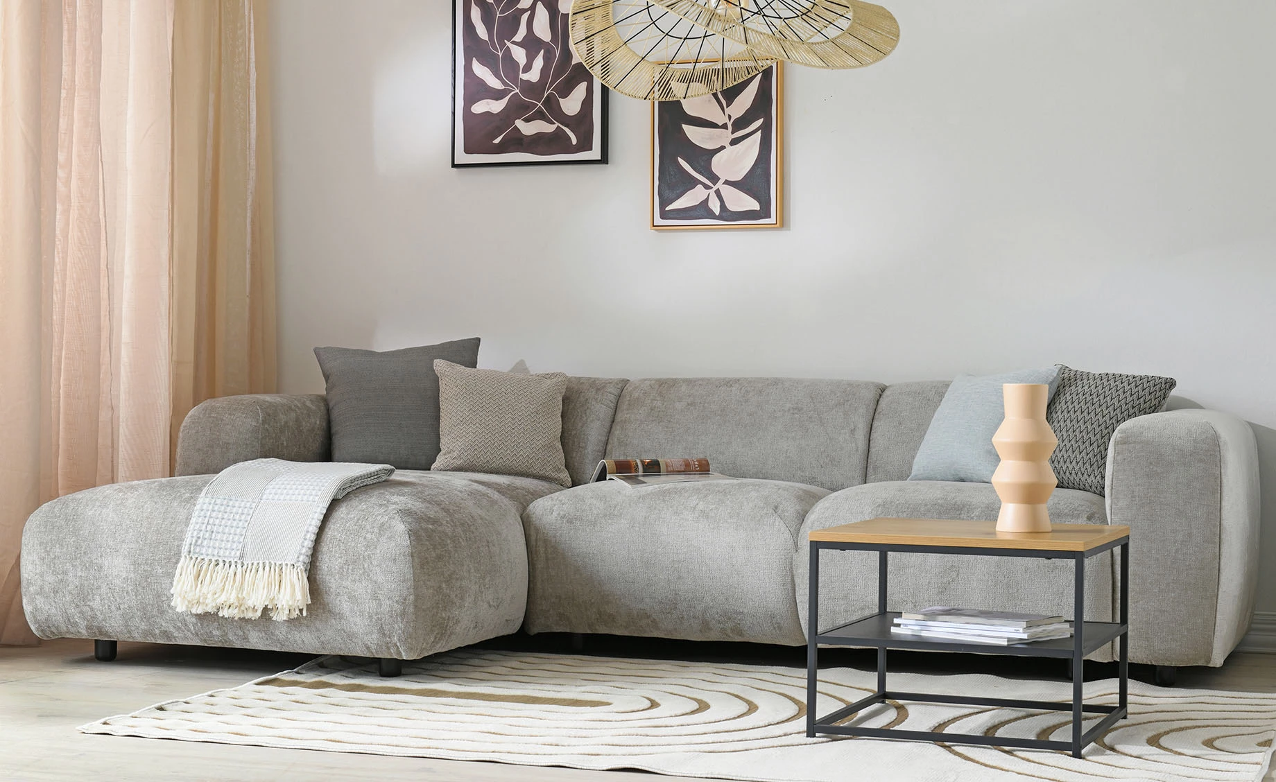 Luzzi ugaona garnitura bež leva 280x165x73 cm