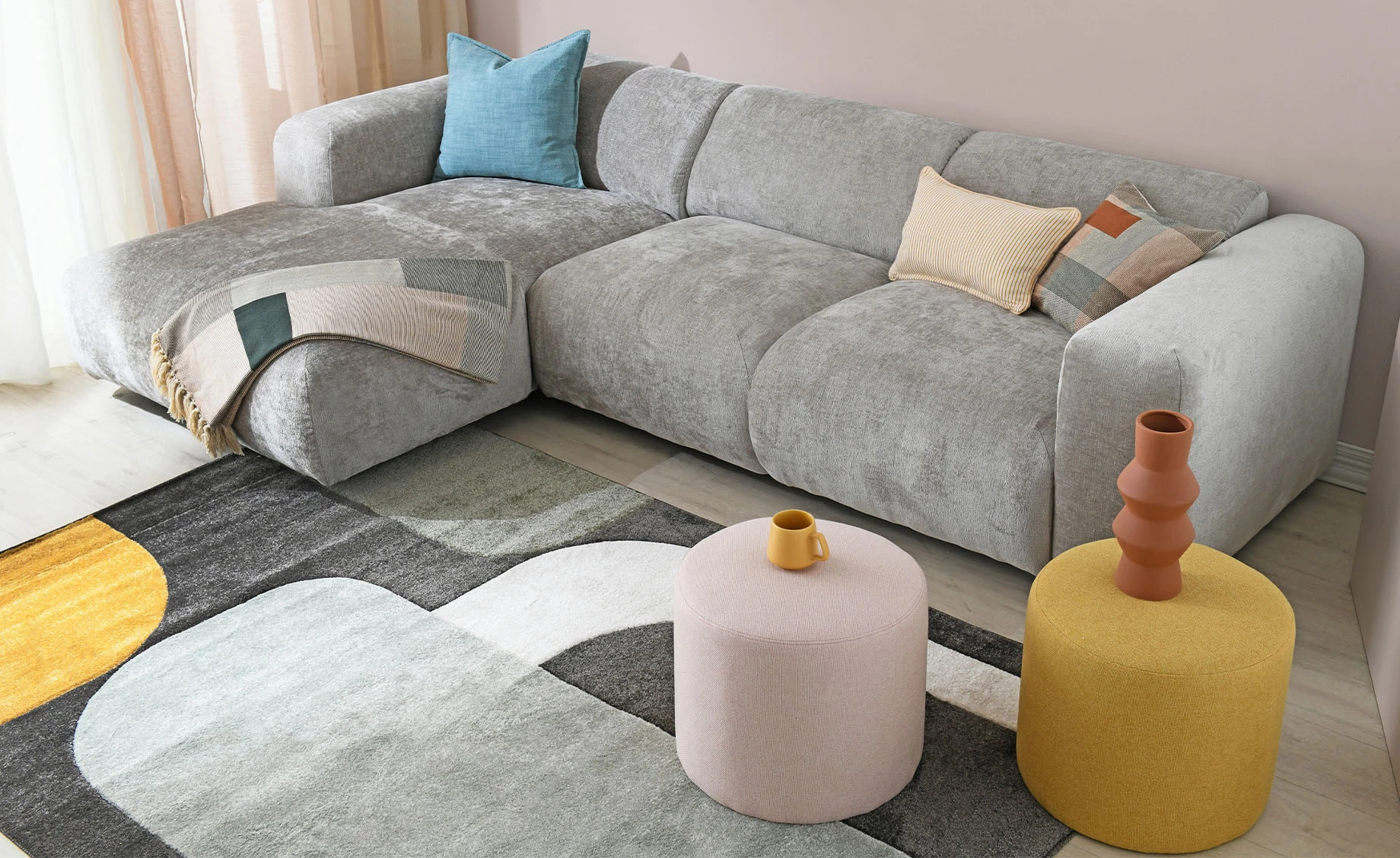 Luzzi ugaona garnitura bež leva 280x165x73 cm